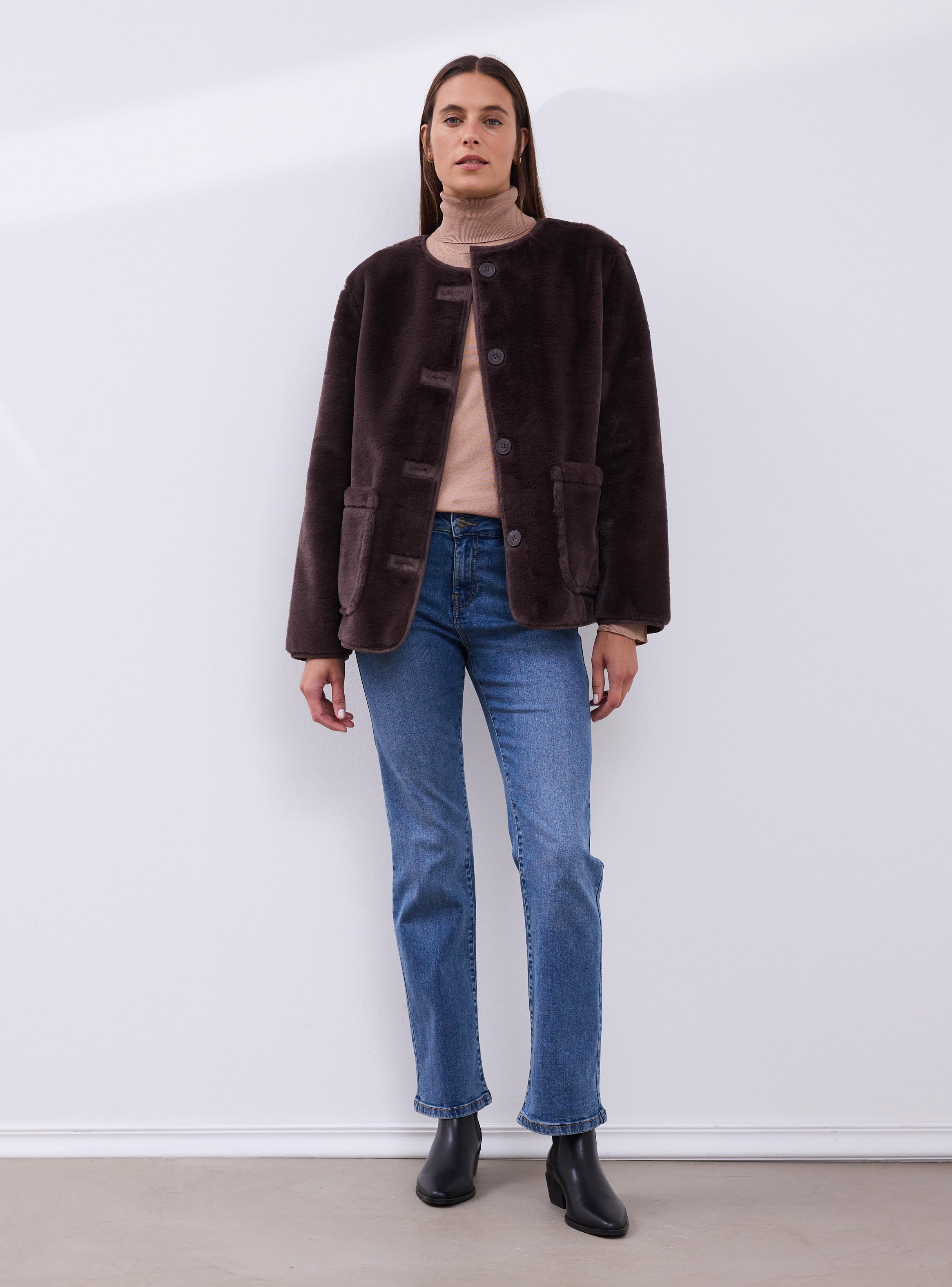 Chaqueta Reversible de Agamuzada con Pilel Sintética-4