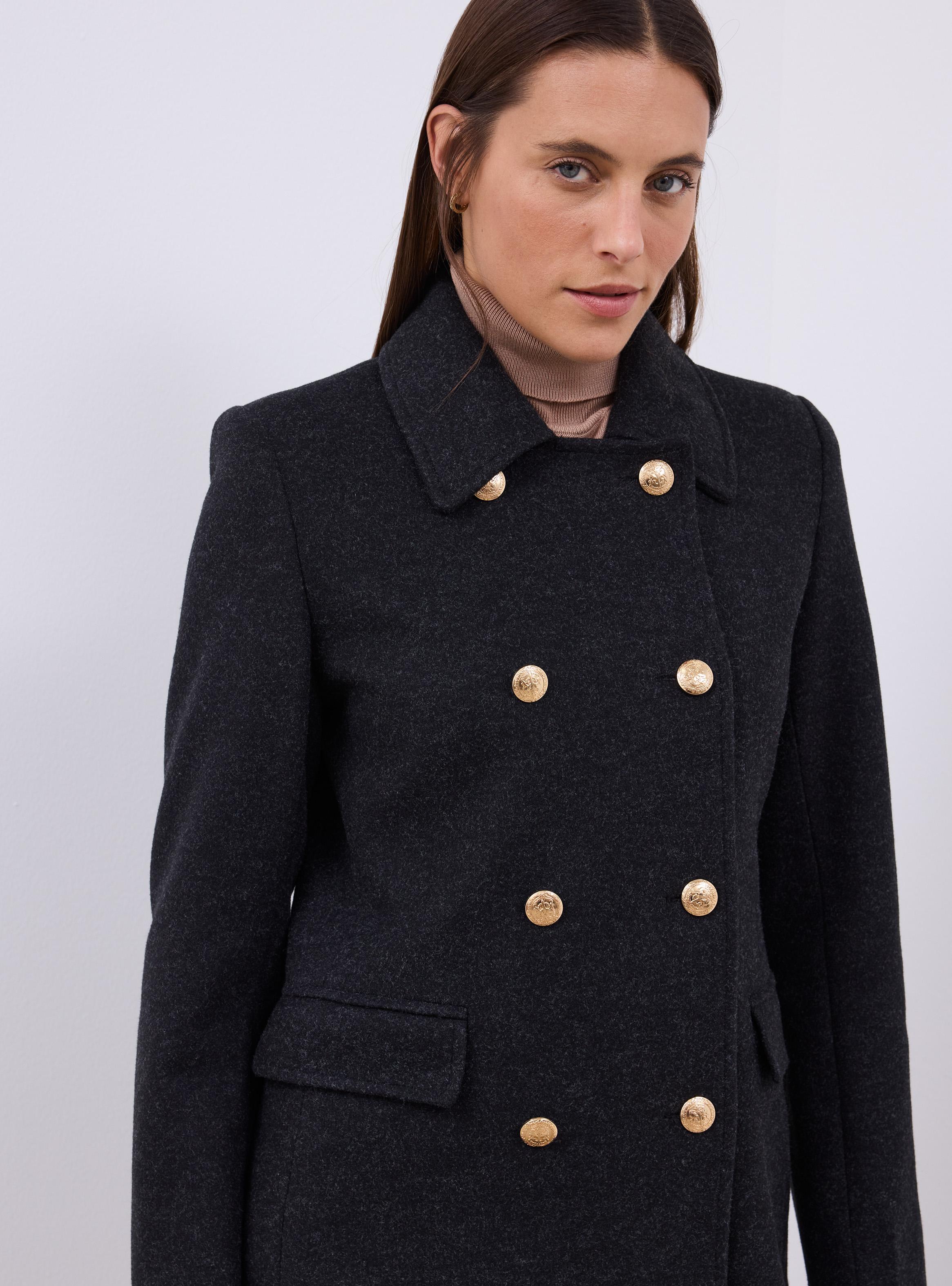 Abrigo Ajustado Cuatro Botones-2