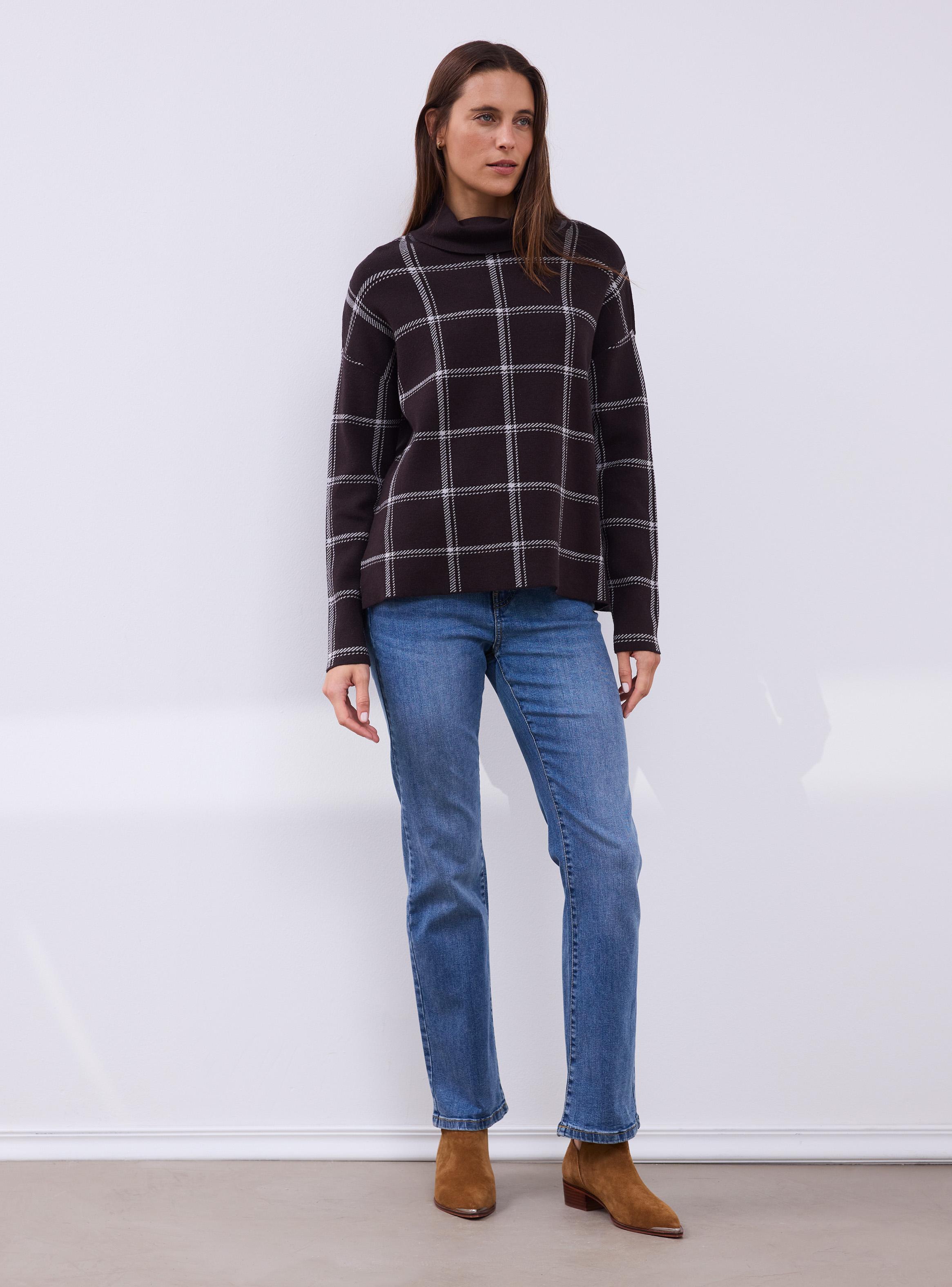 Sweater Cuello Beatle con Cuadros-4