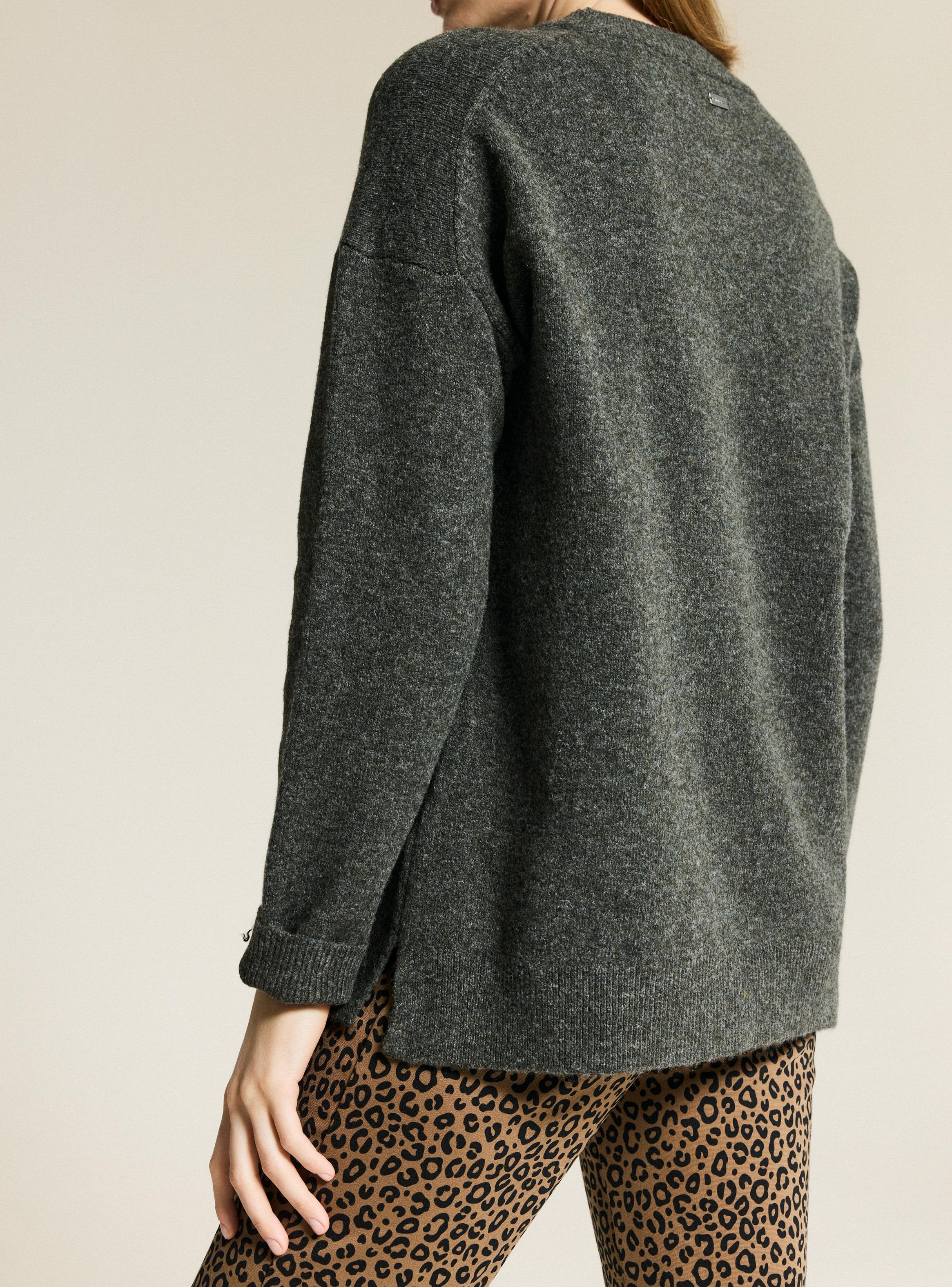 Sweater Corte Frontal Melange-3