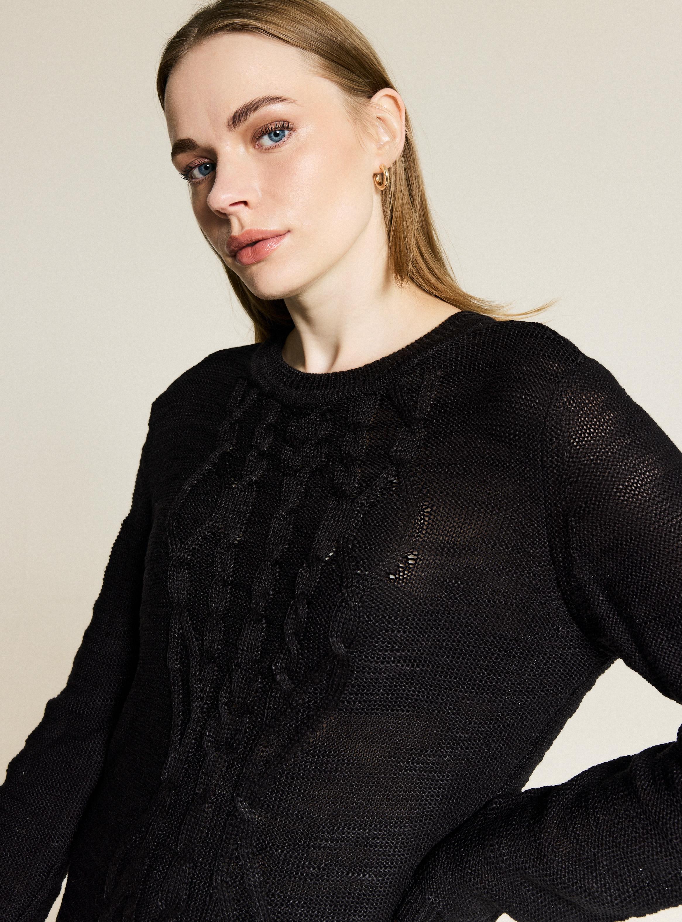 Sweater Trenzado Sólido-2