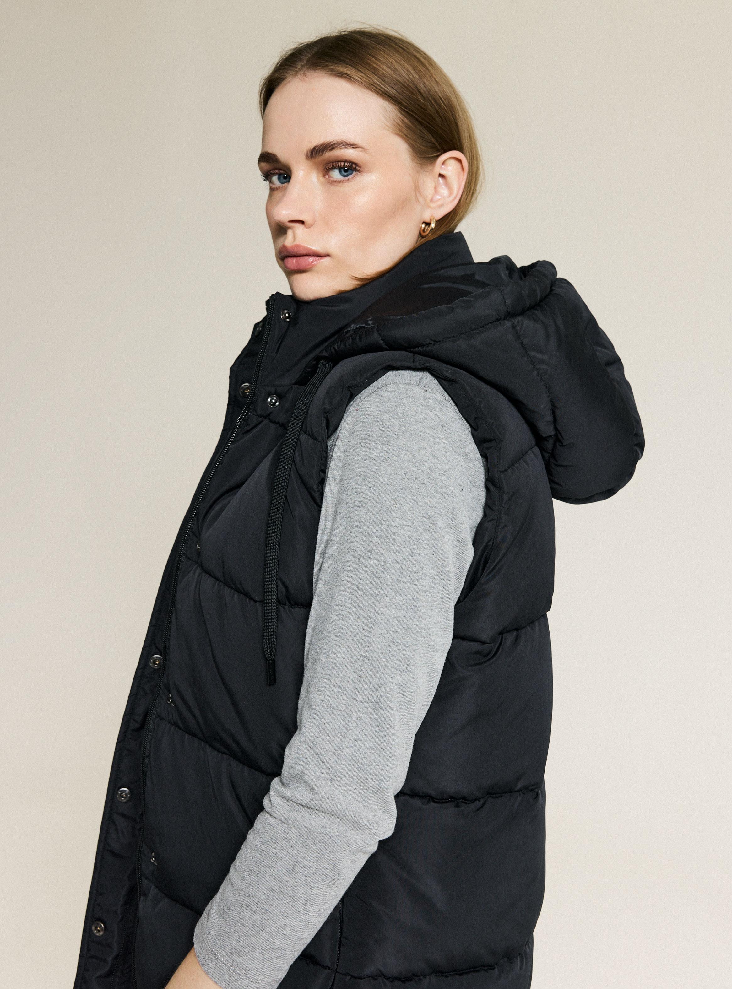 Parka Básica Larga sin Mangas-3