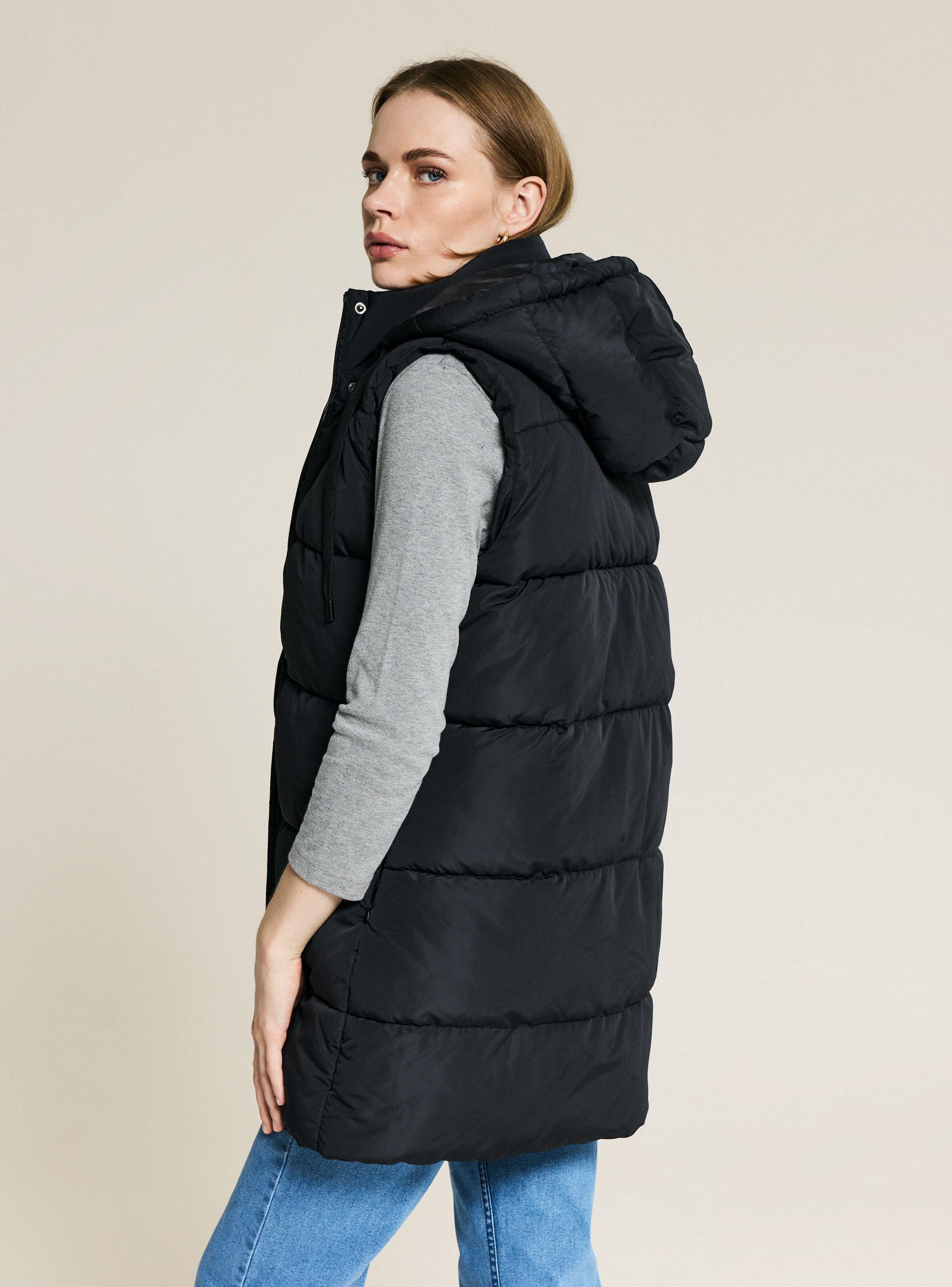 Parka Básica Larga sin Mangas-1