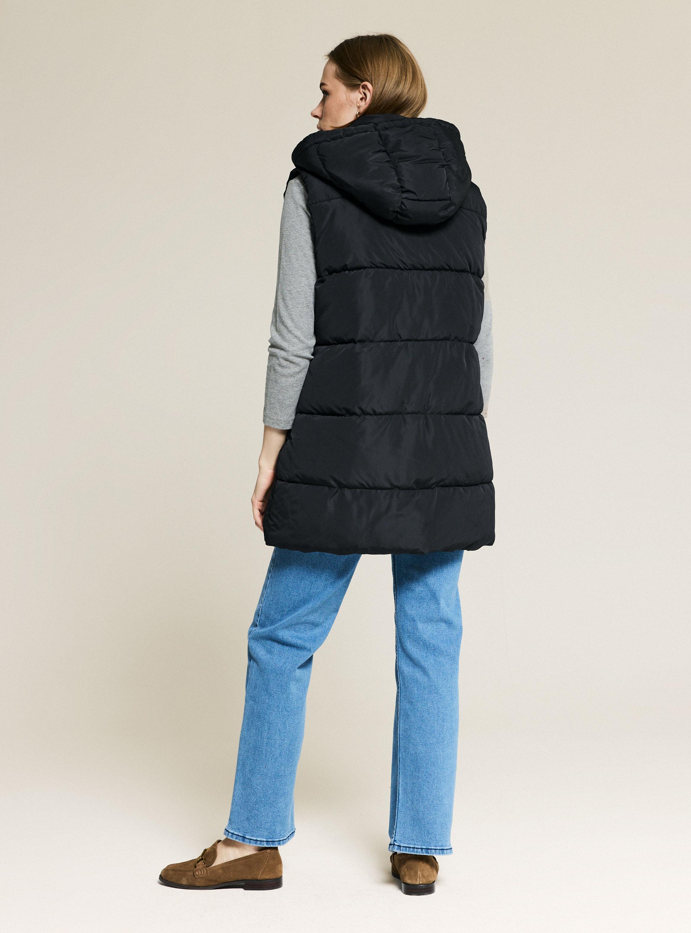 Parka Básica Larga sin Mangas-5