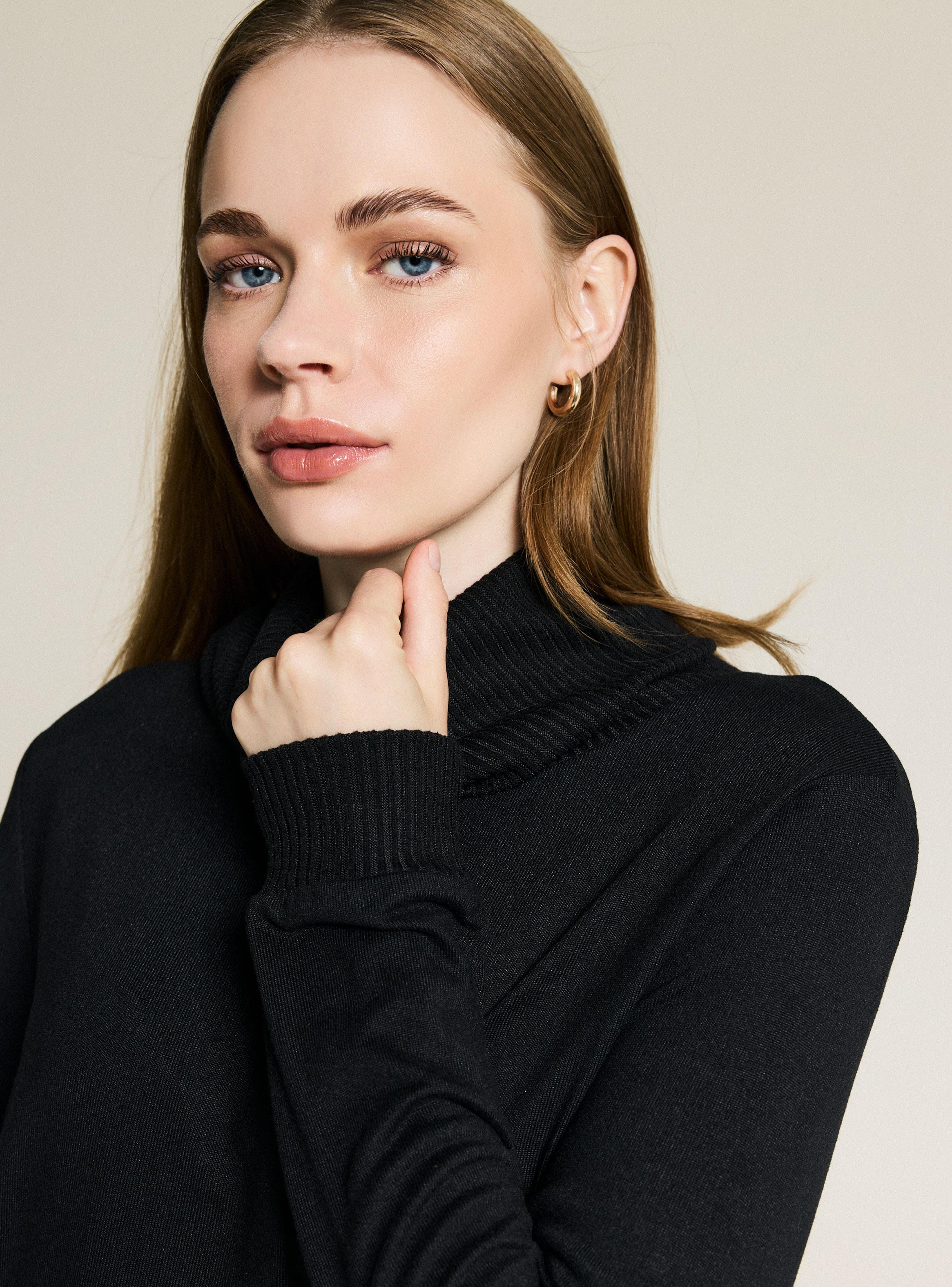 Polera Cuello Drapeado Acanalada-2