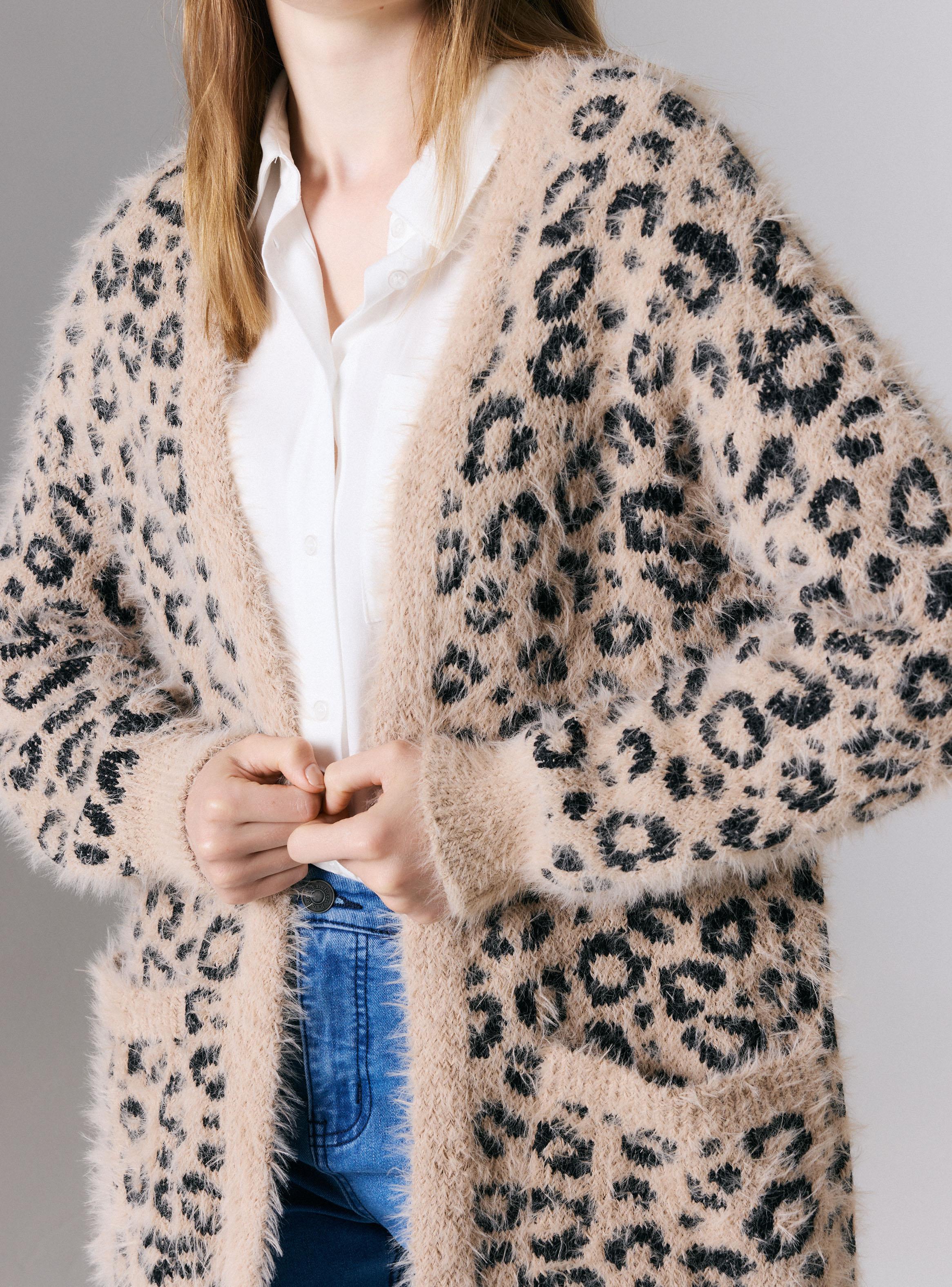 Chaleco Cárdigan Melange Peludo-3