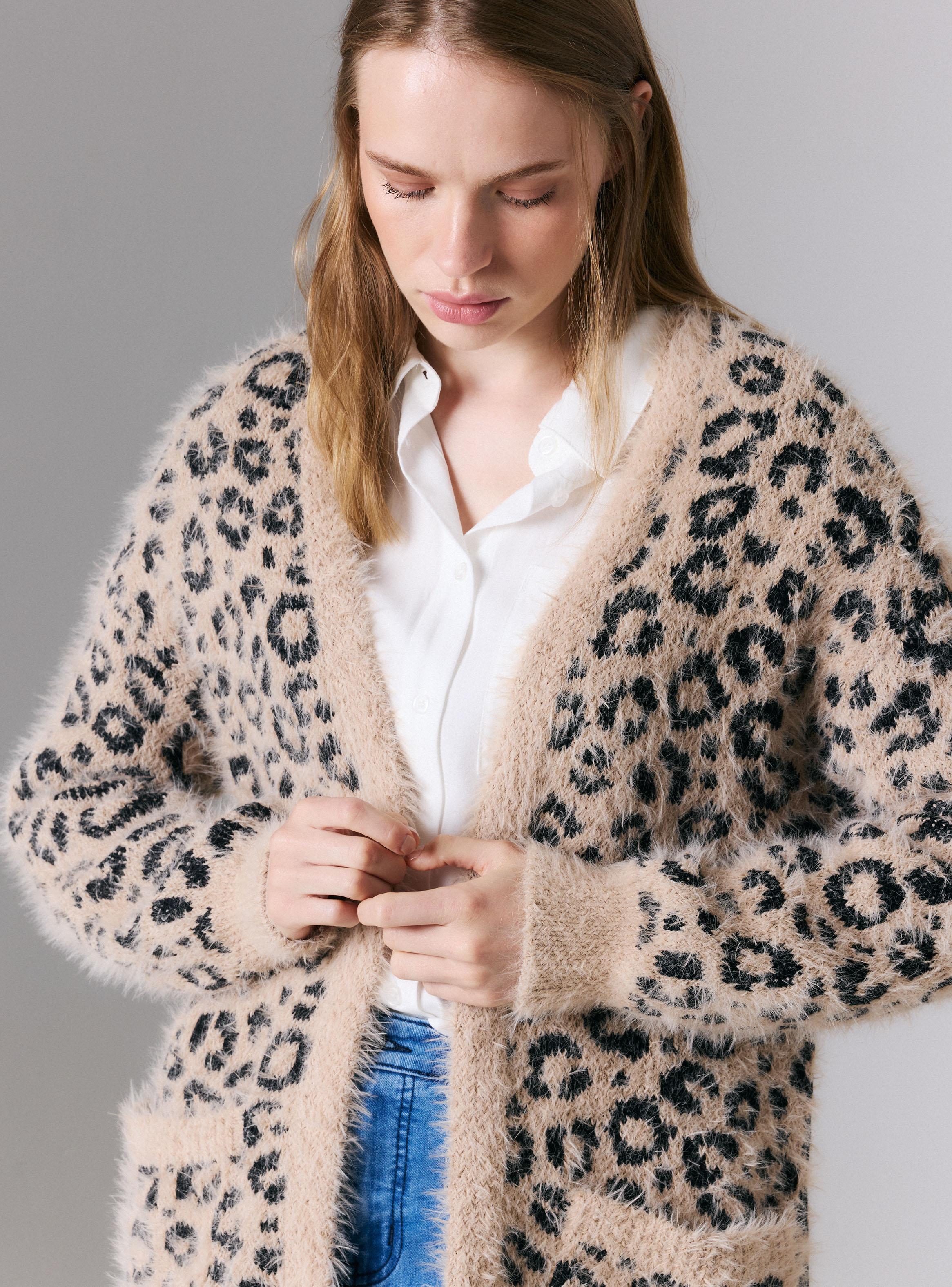 Chaleco Cárdigan Melange Peludo-2