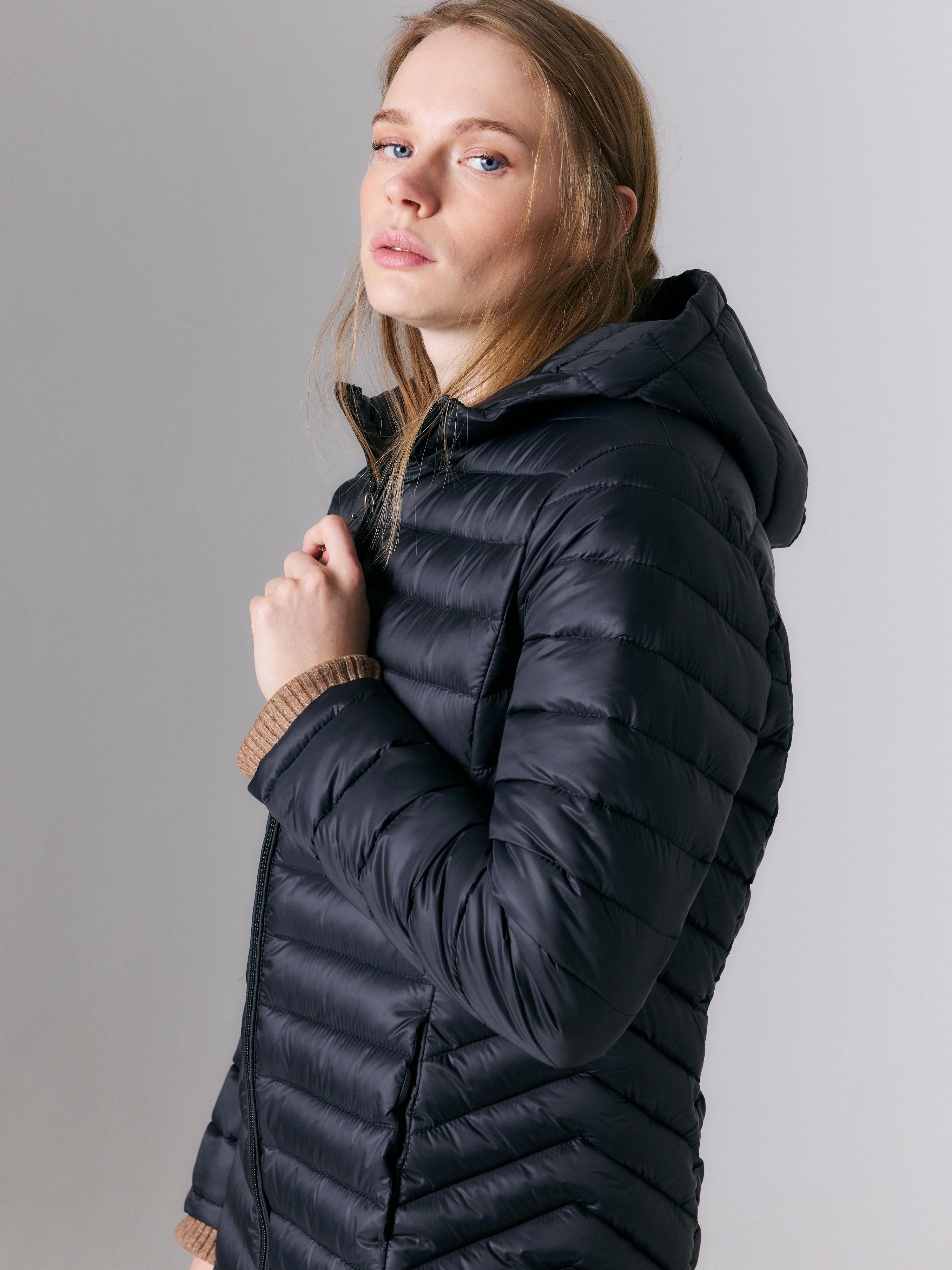 Parka Larga Básica con Gorro-2