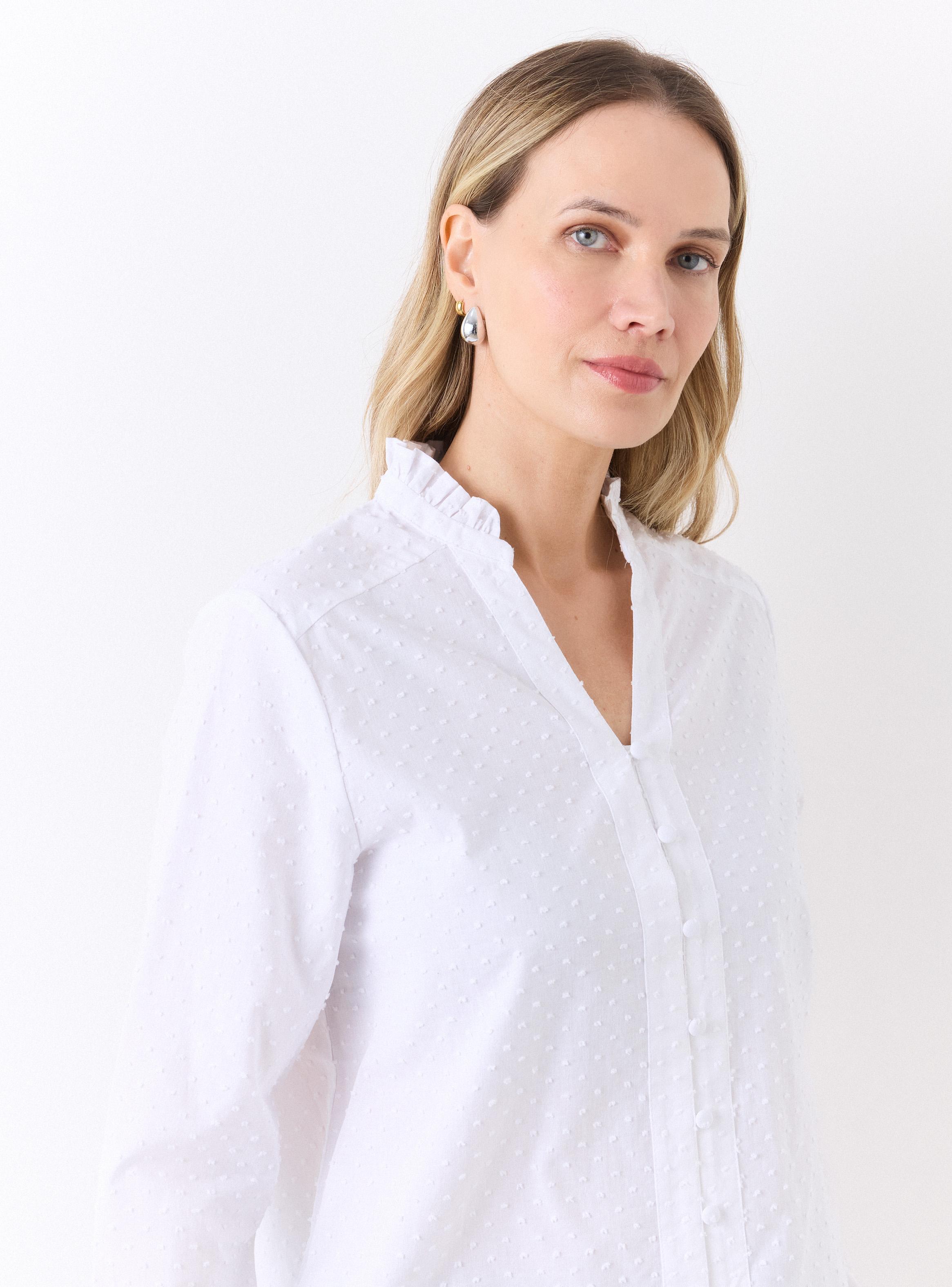 Blusa Cuello Fruncido con Volantes-3