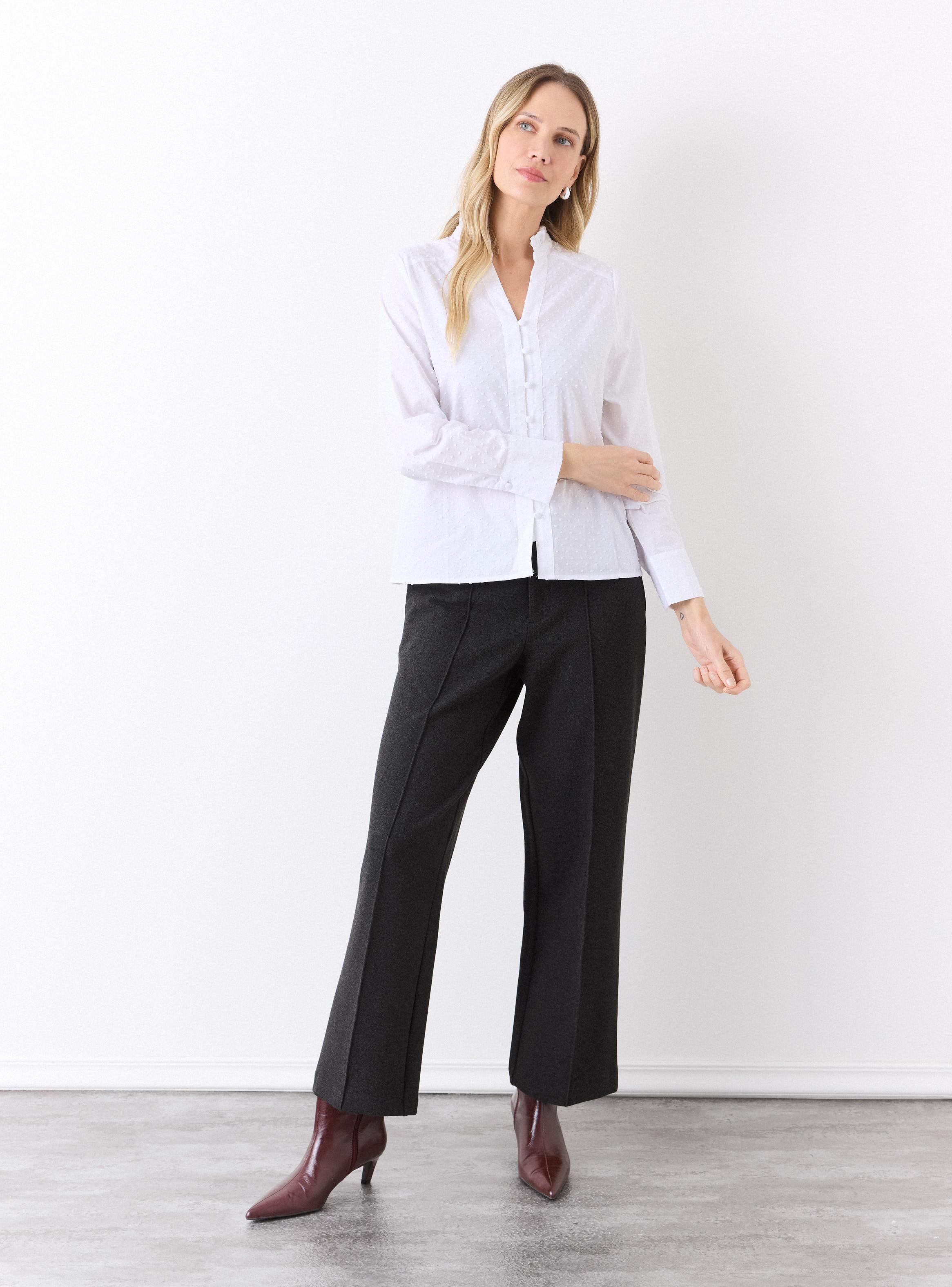 Blusa Cuello Fruncido con Volantes-4