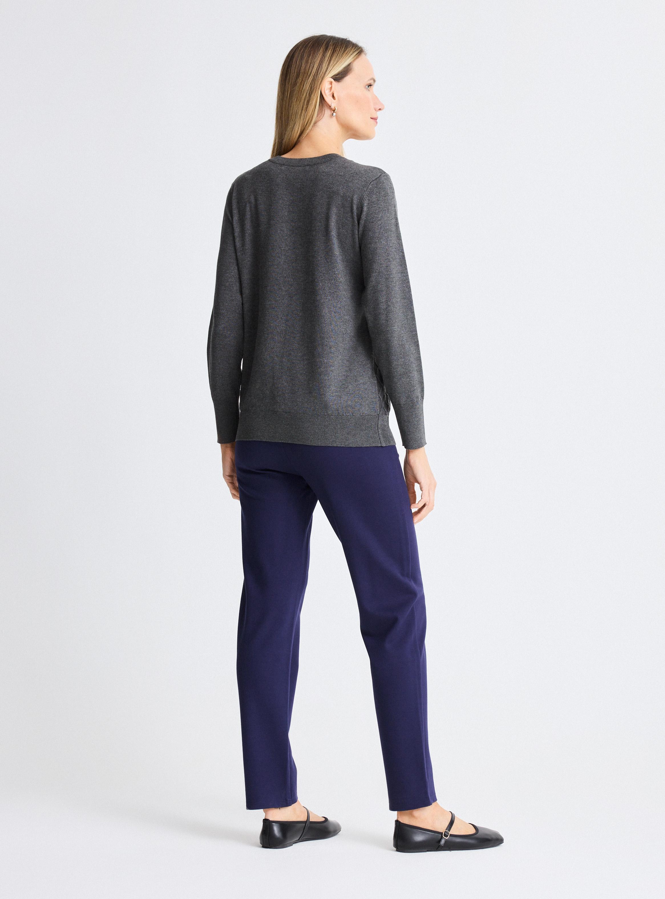 Chaleco Cárdigan con Botón Adorno-5