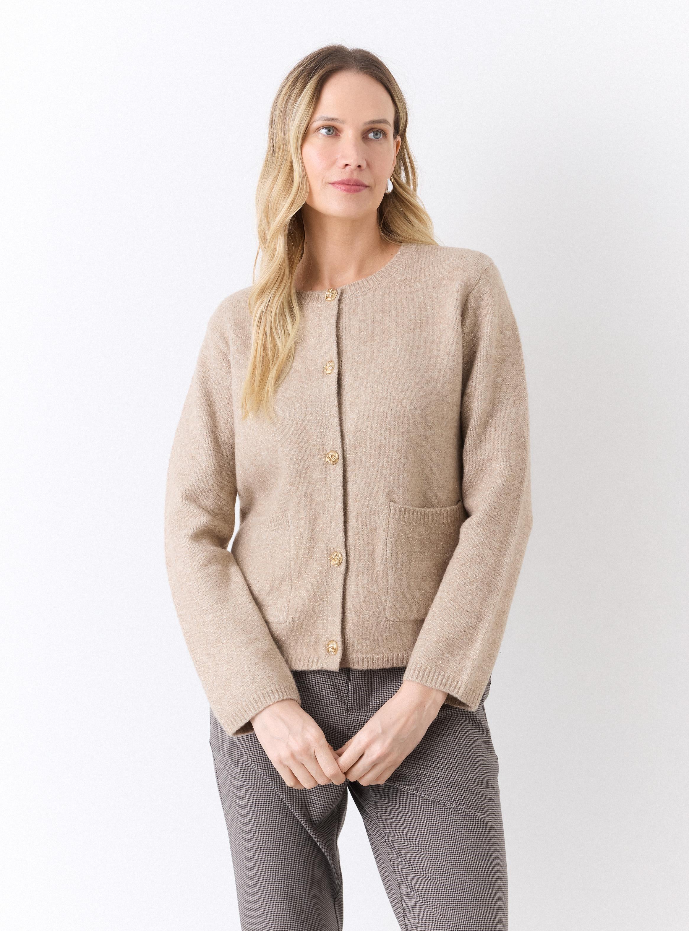 Chaleco Cárdigan con Botones Metálicos-0