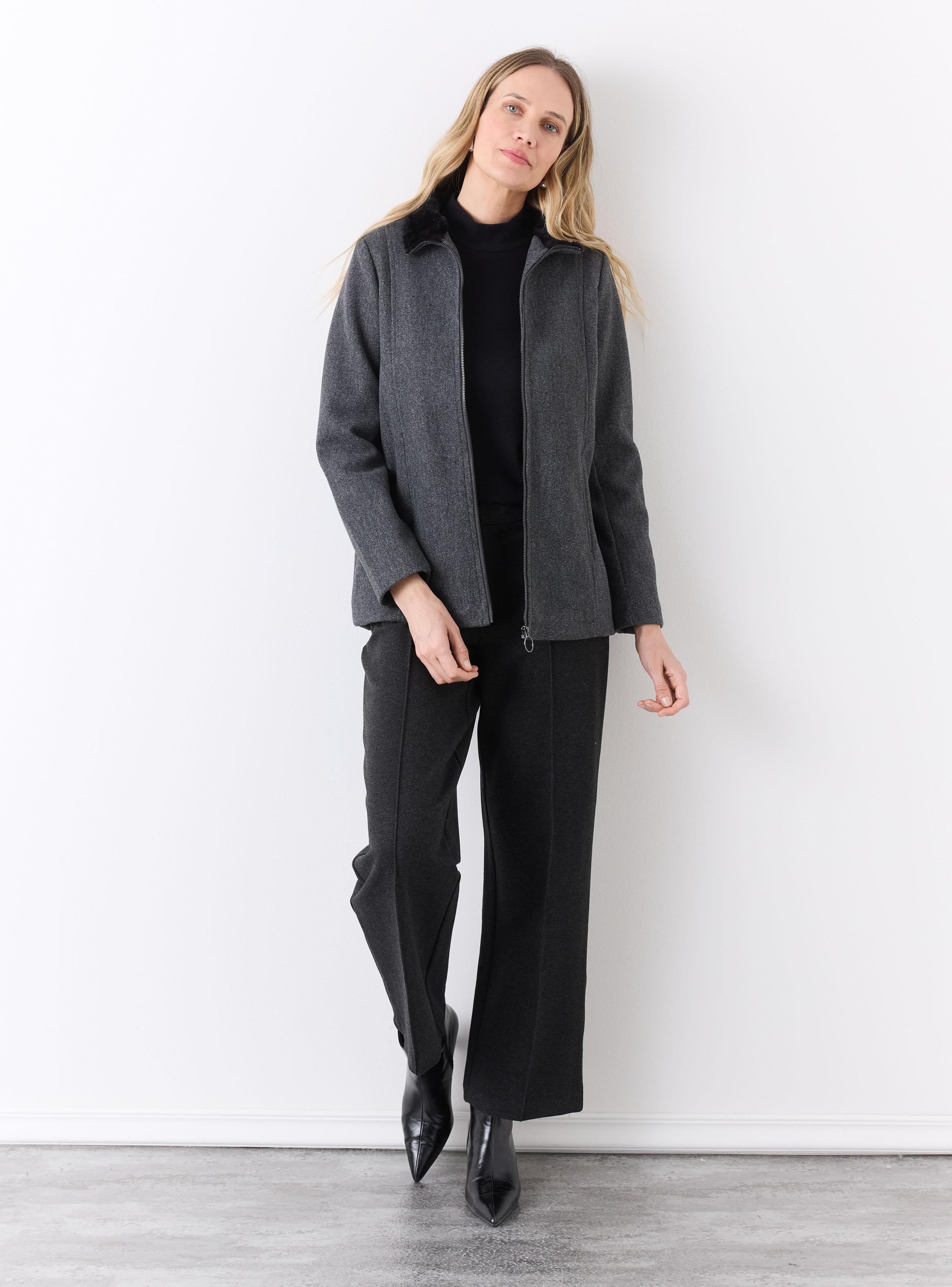 Abrigo Cuello con Piel-4