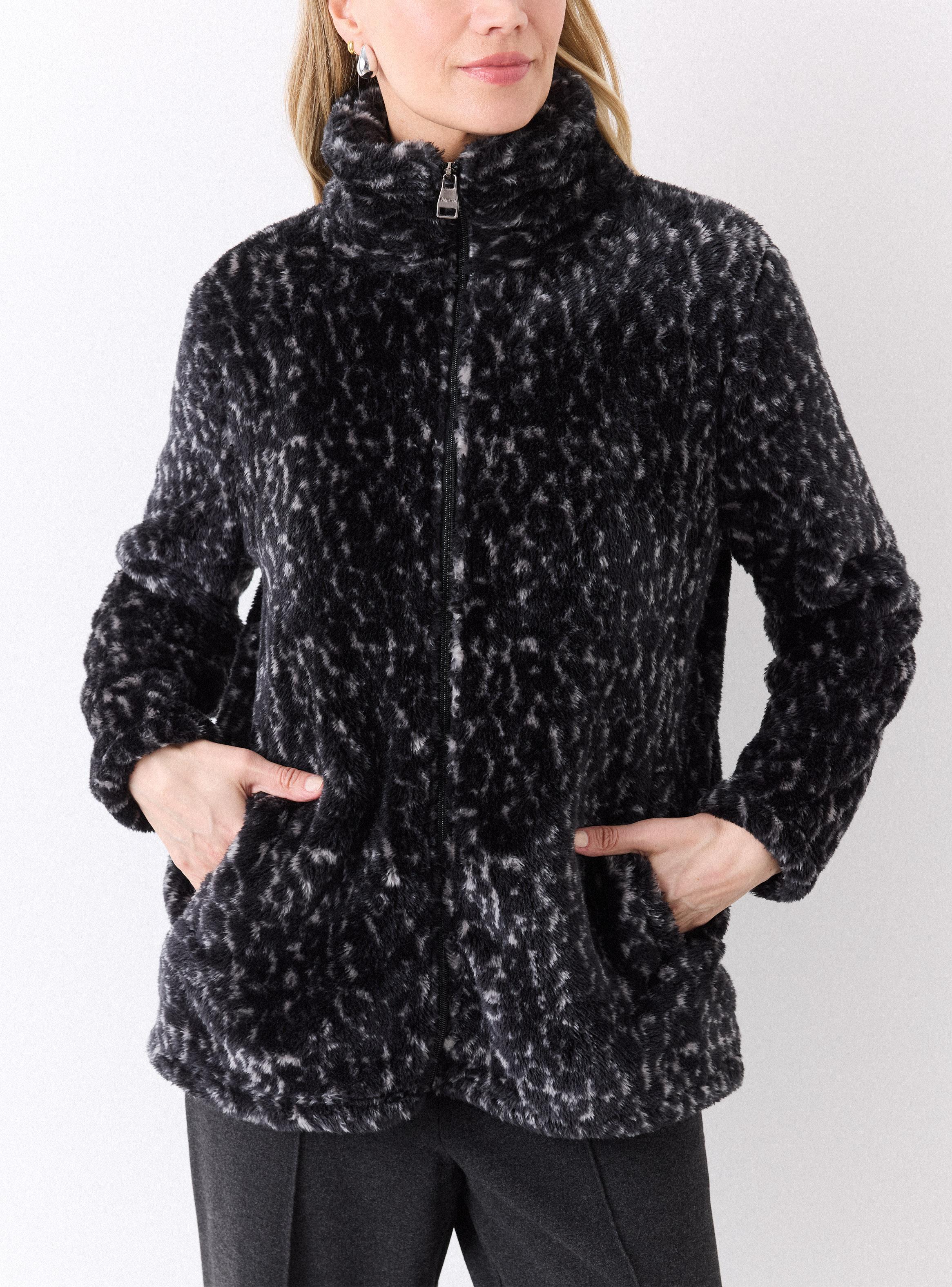 Chaqueta Pelo Sintético con Diseño Animal Print-3