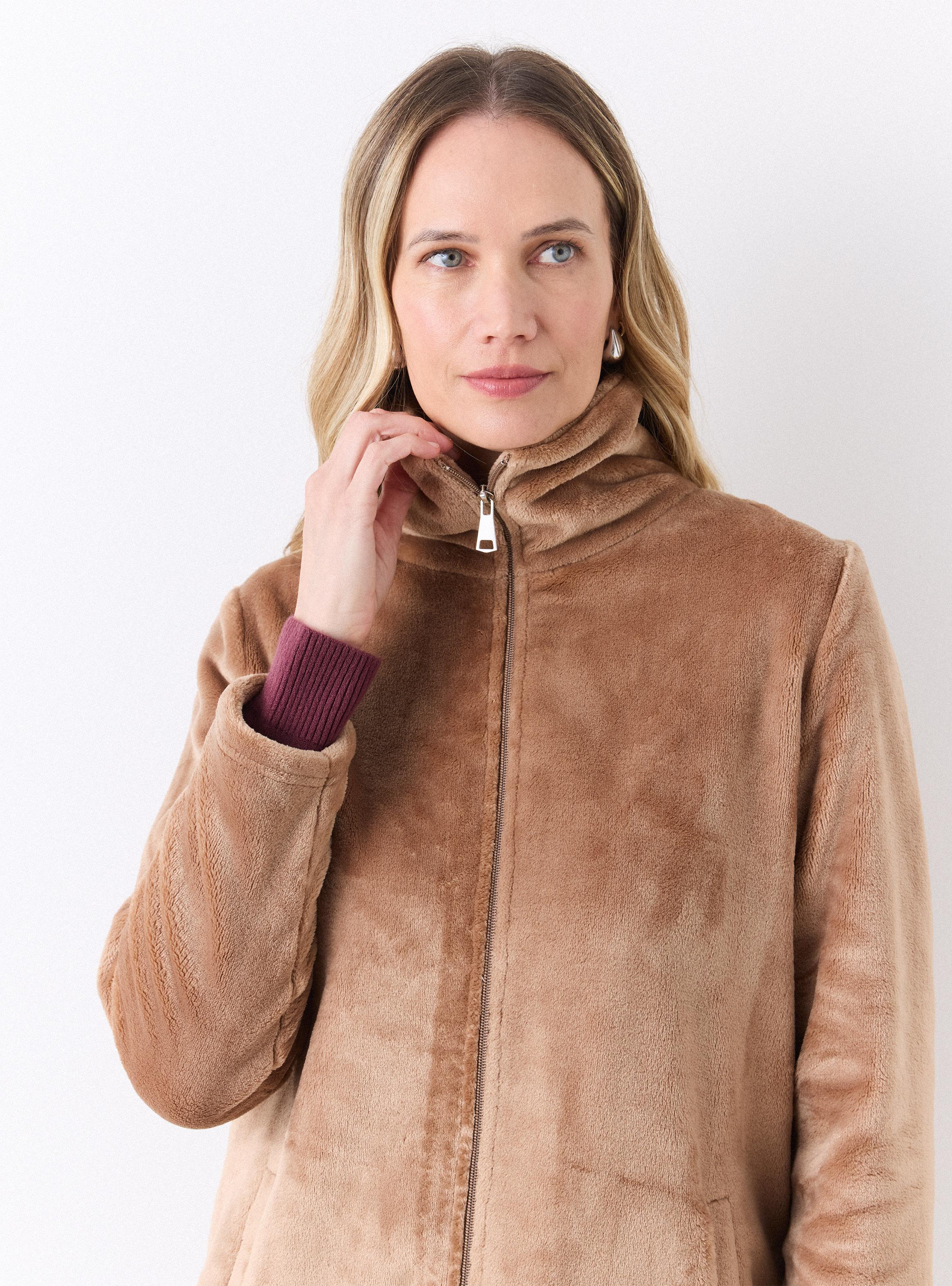 Chaqueta Tejido Afelpado Suave-2