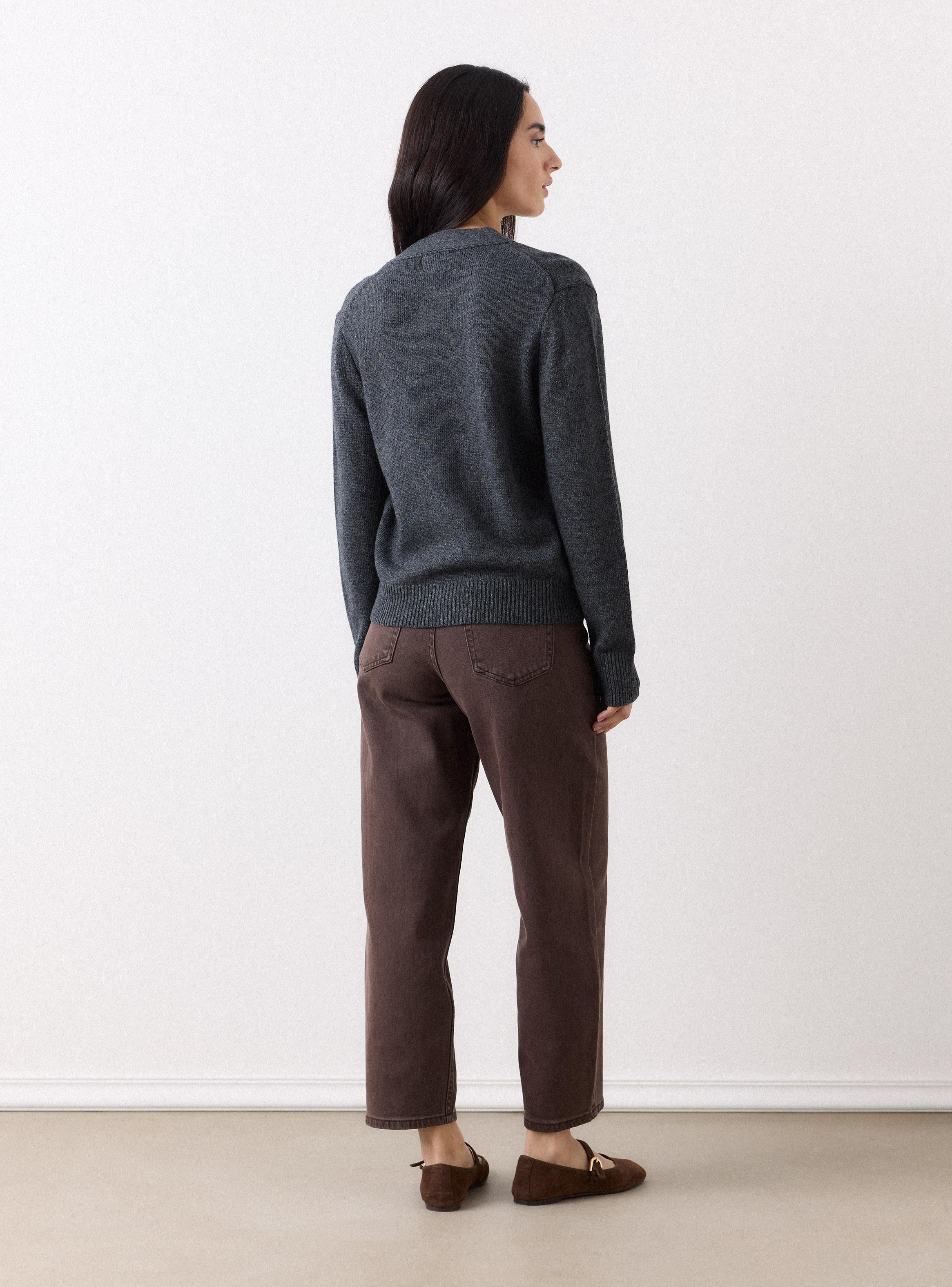 Chaleco Mezcla con Lana y Botones-5