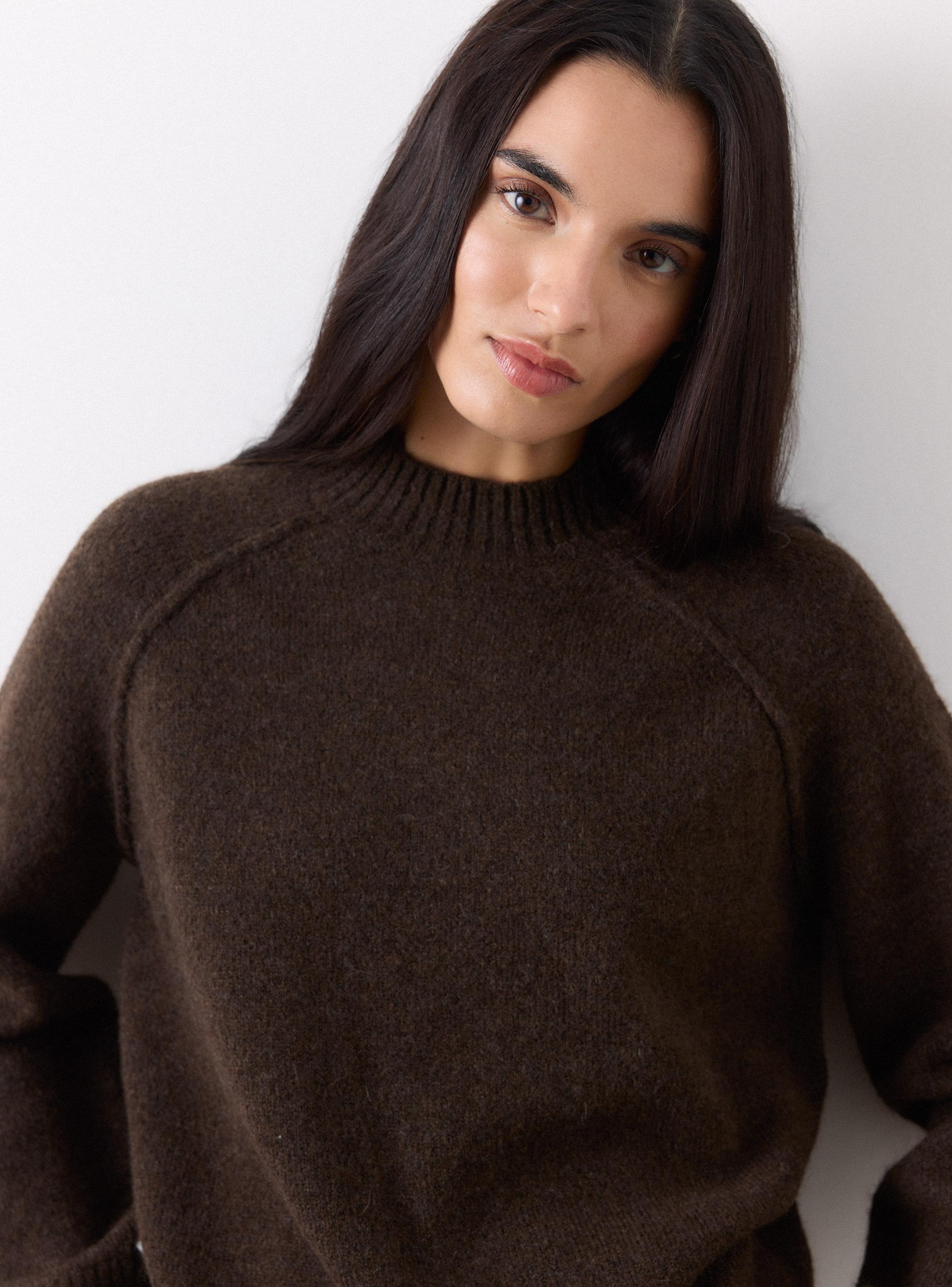 Sweater Mezcla de Lana y Mohair Cuello Mock-2