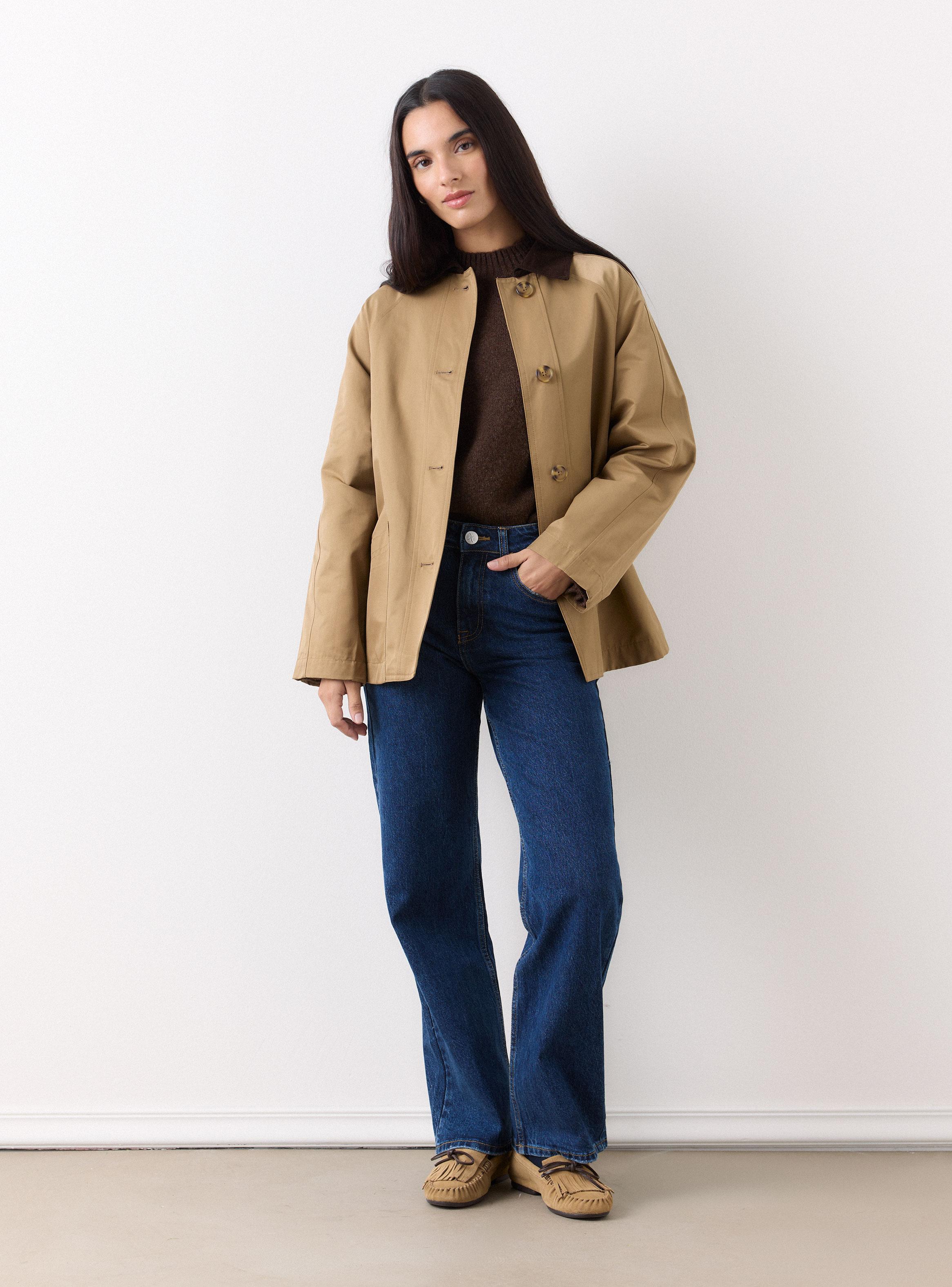 Chaqueta Tela Semi Satinada Manga Raglan-4