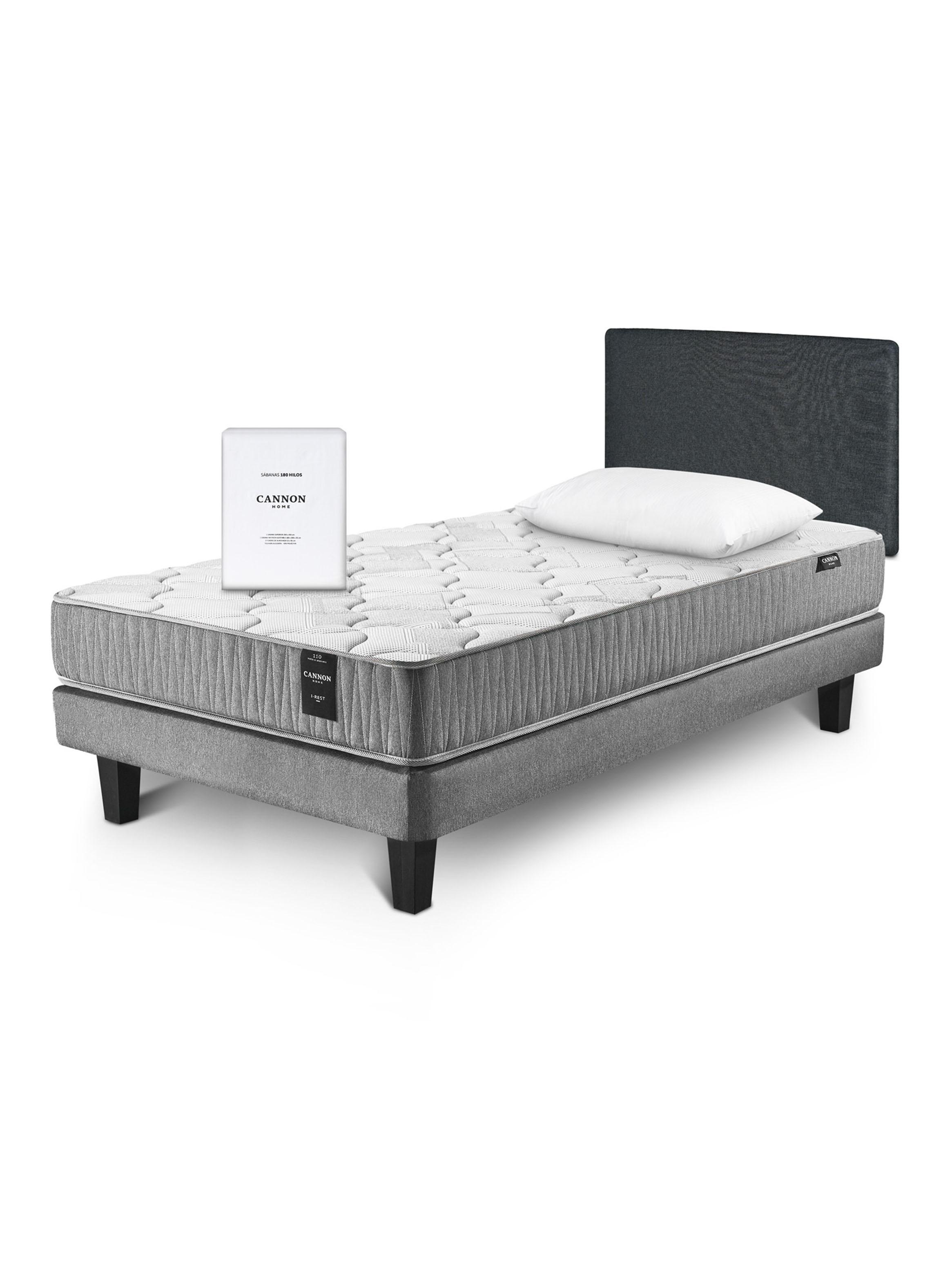 Cama Europea I-Rest 1.5 Plazas Base Normal + Respaldo + Sábanas-0