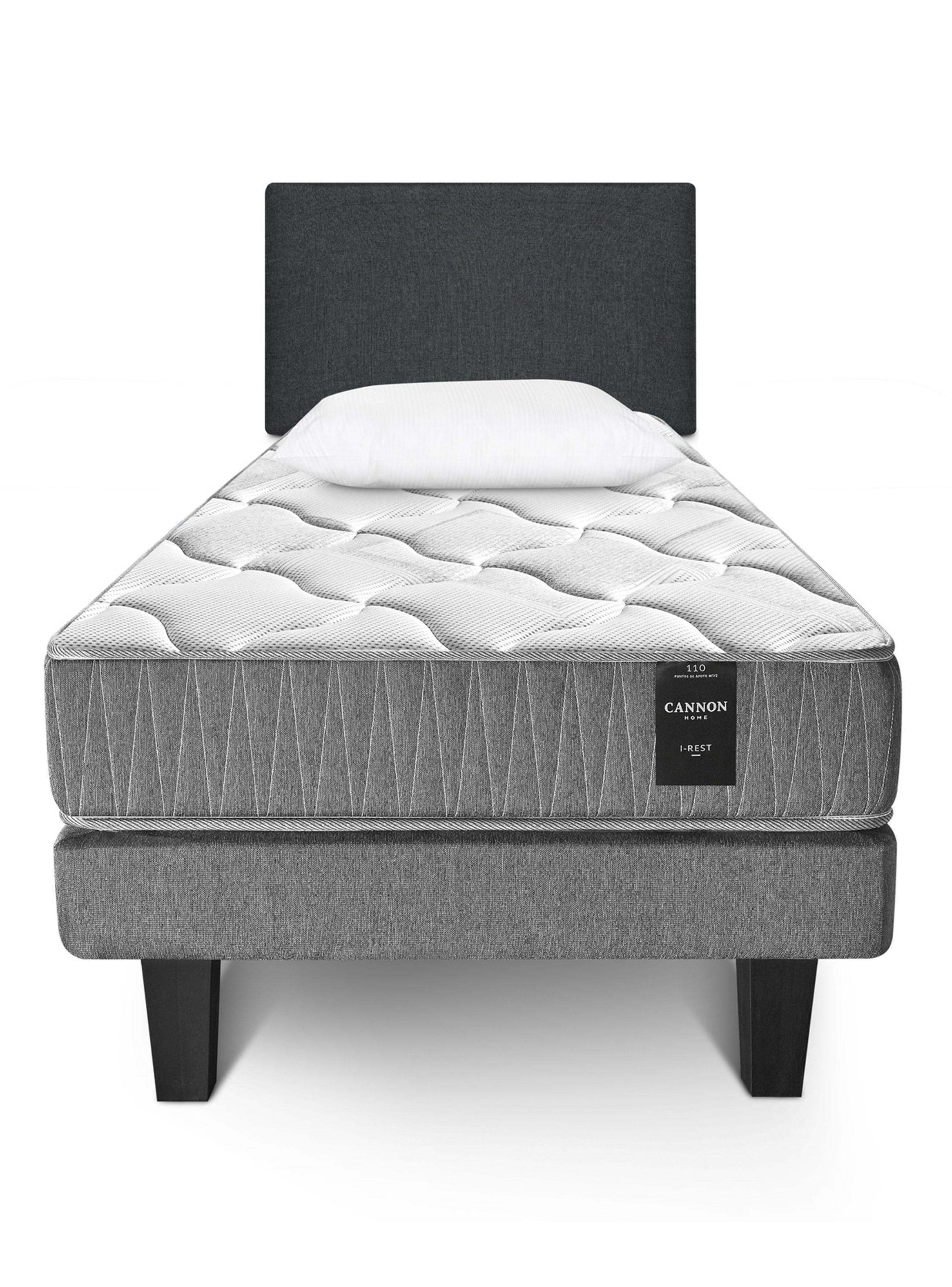 Cama Europea I-Rest 1.5 Plazas Base Normal + Respaldo + Sábanas-1
