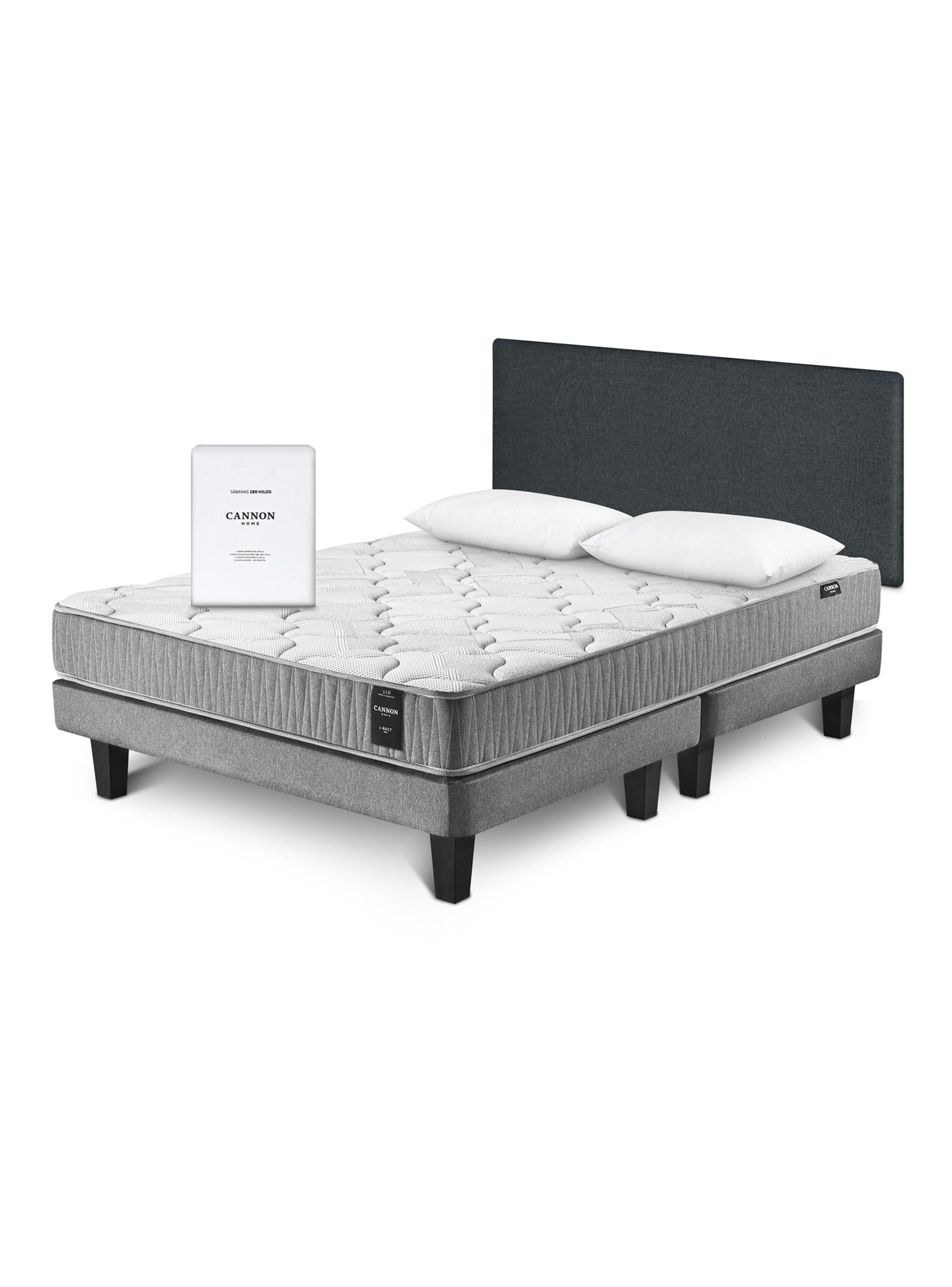 Cama Europea I-Rest 2 Plazas Base Dividida + Respaldo + Sábanas-0