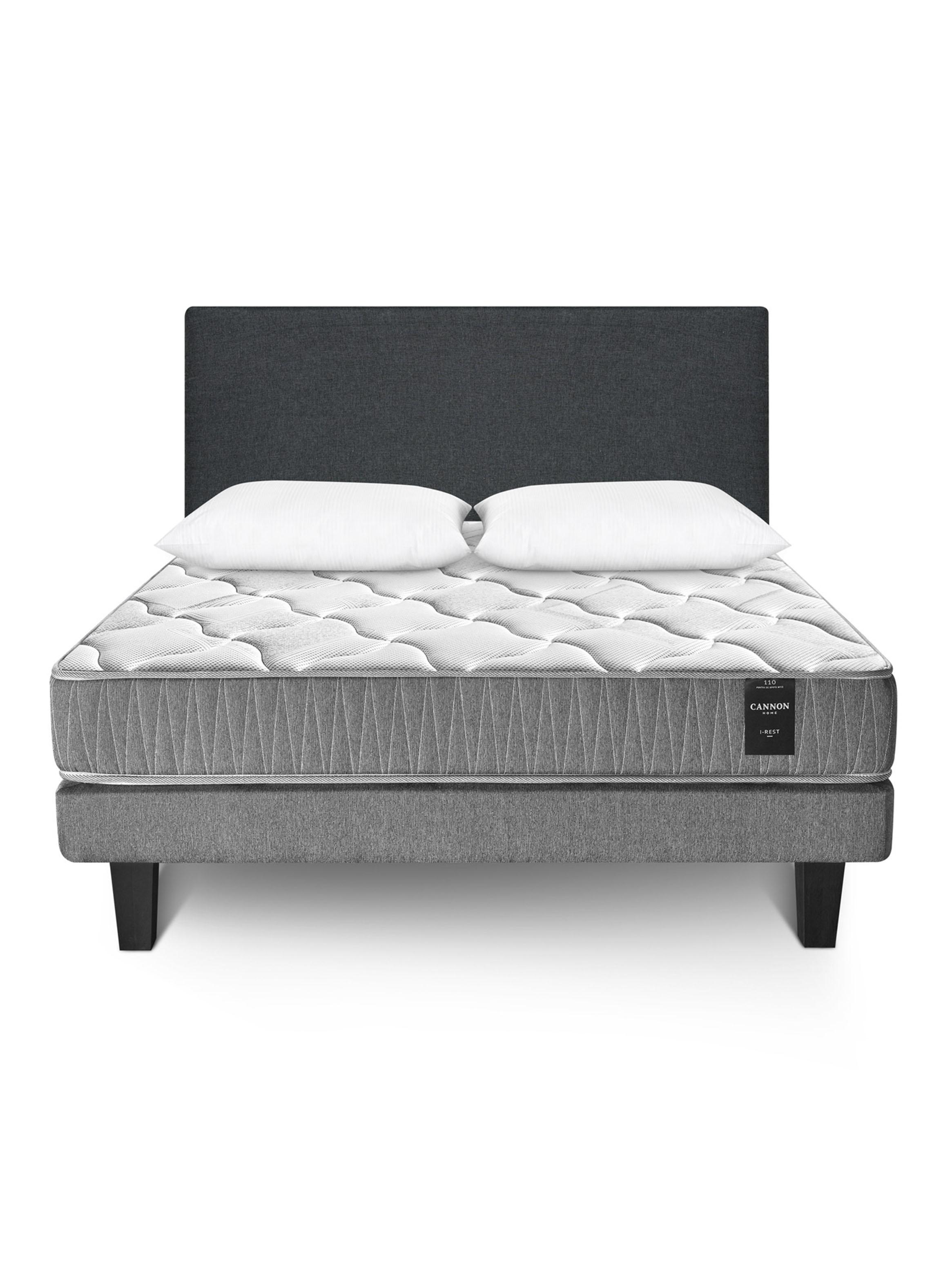 Cama Europea I-Rest 2 Plazas Base Dividida + Respaldo + Sábanas-1