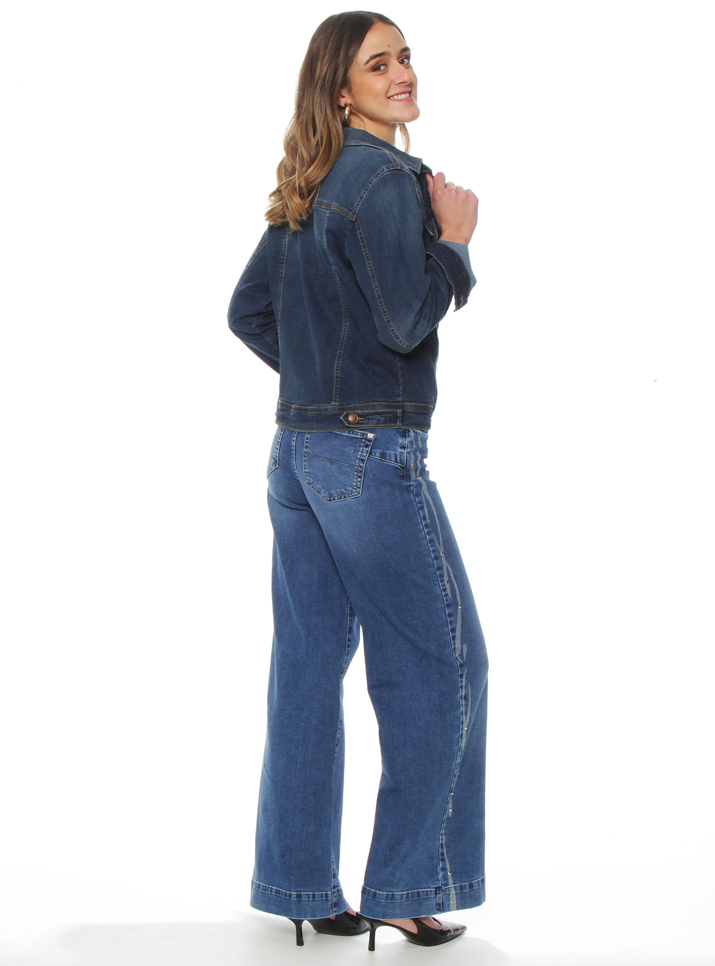 Chaqueta Denim de Manga Larga con Bolsillos-4