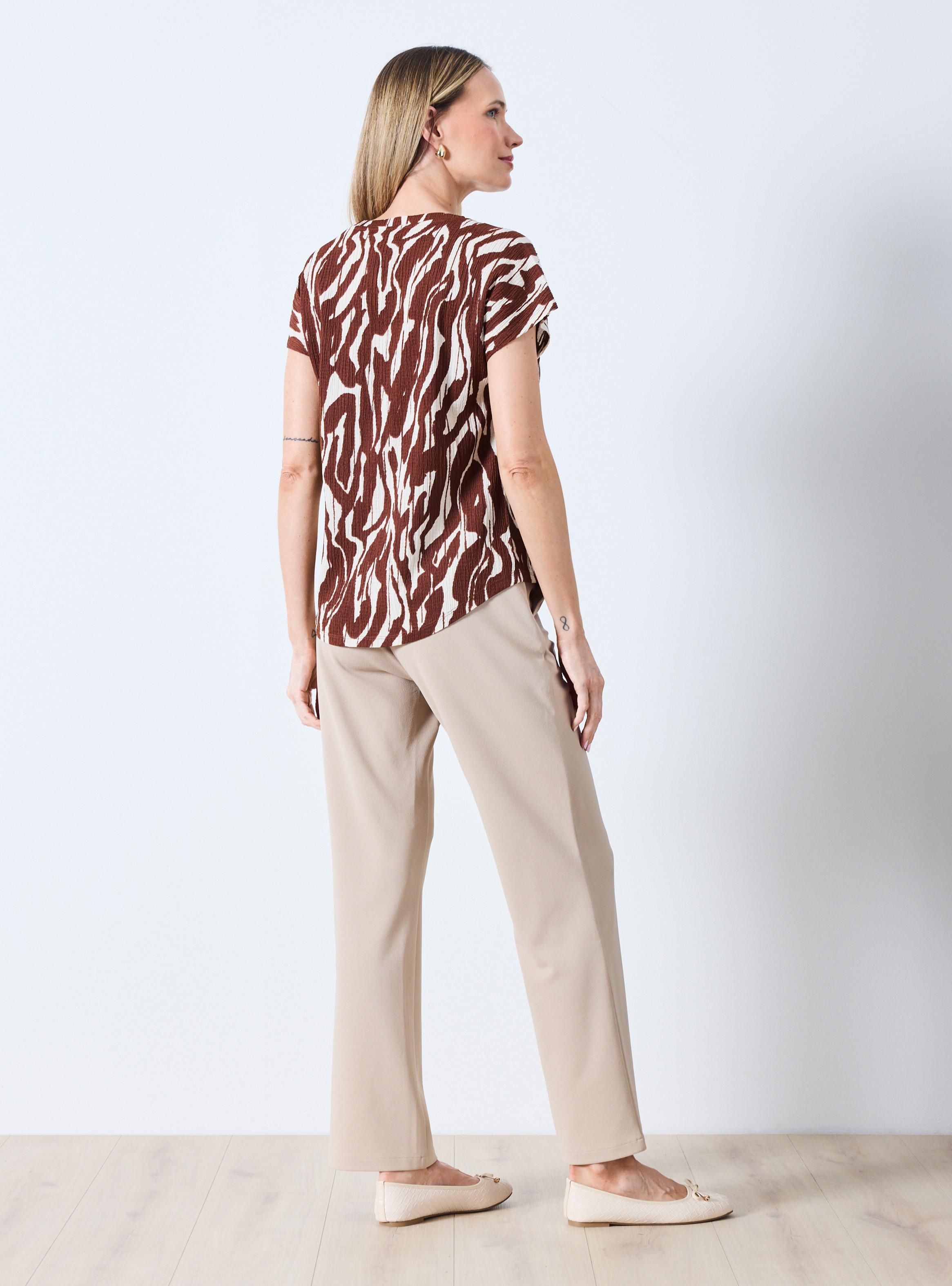 Polera con Textura Stretch y Cinta Macramé en Hombros-5