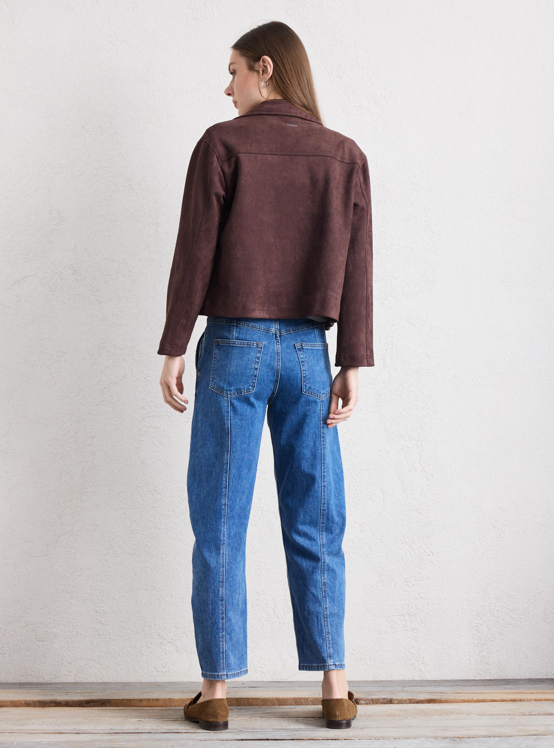 Chaqueta Trucker Sintética con Botón Forrado-5