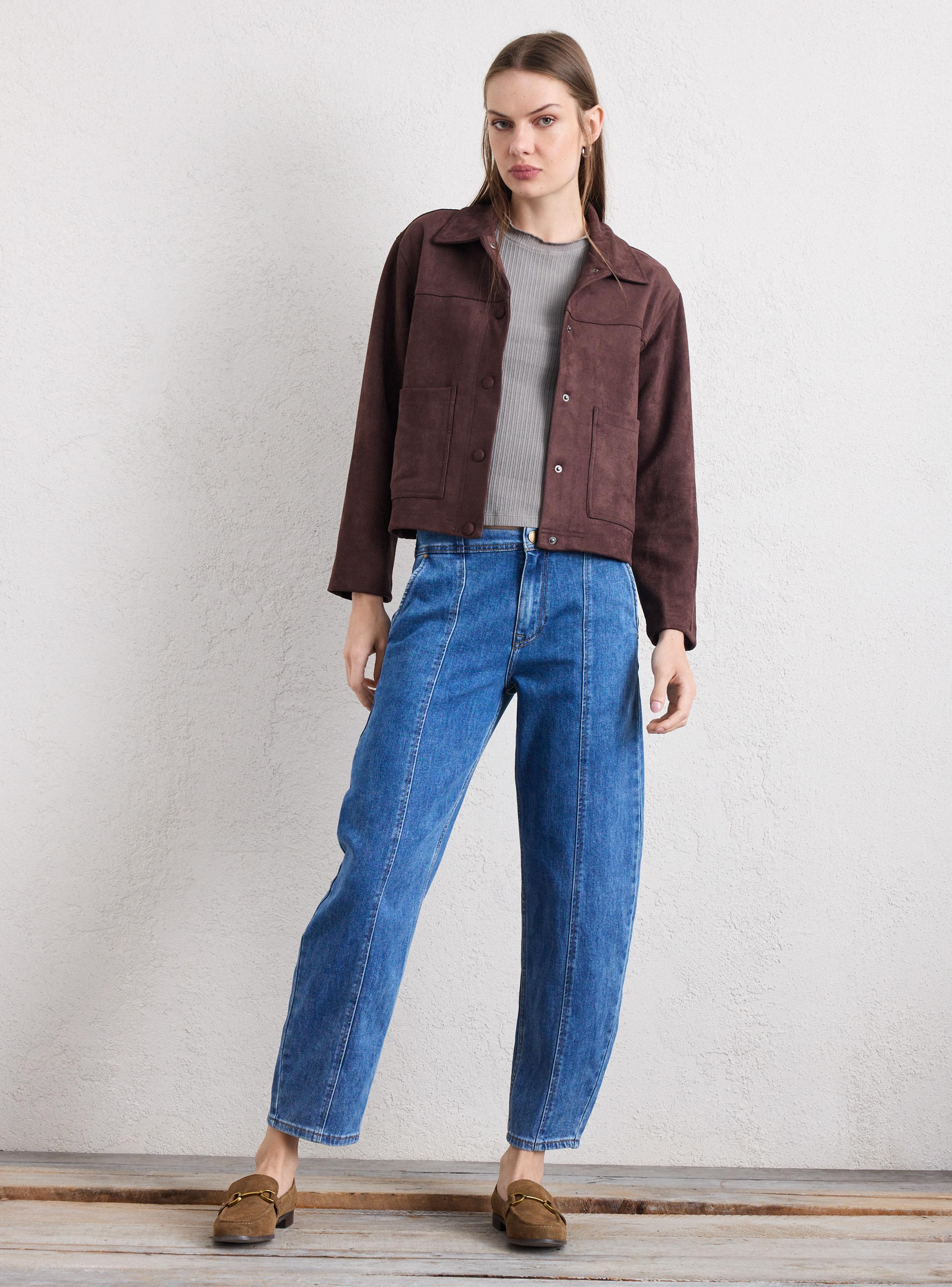 Chaqueta Trucker Sintética con Botón Forrado-4