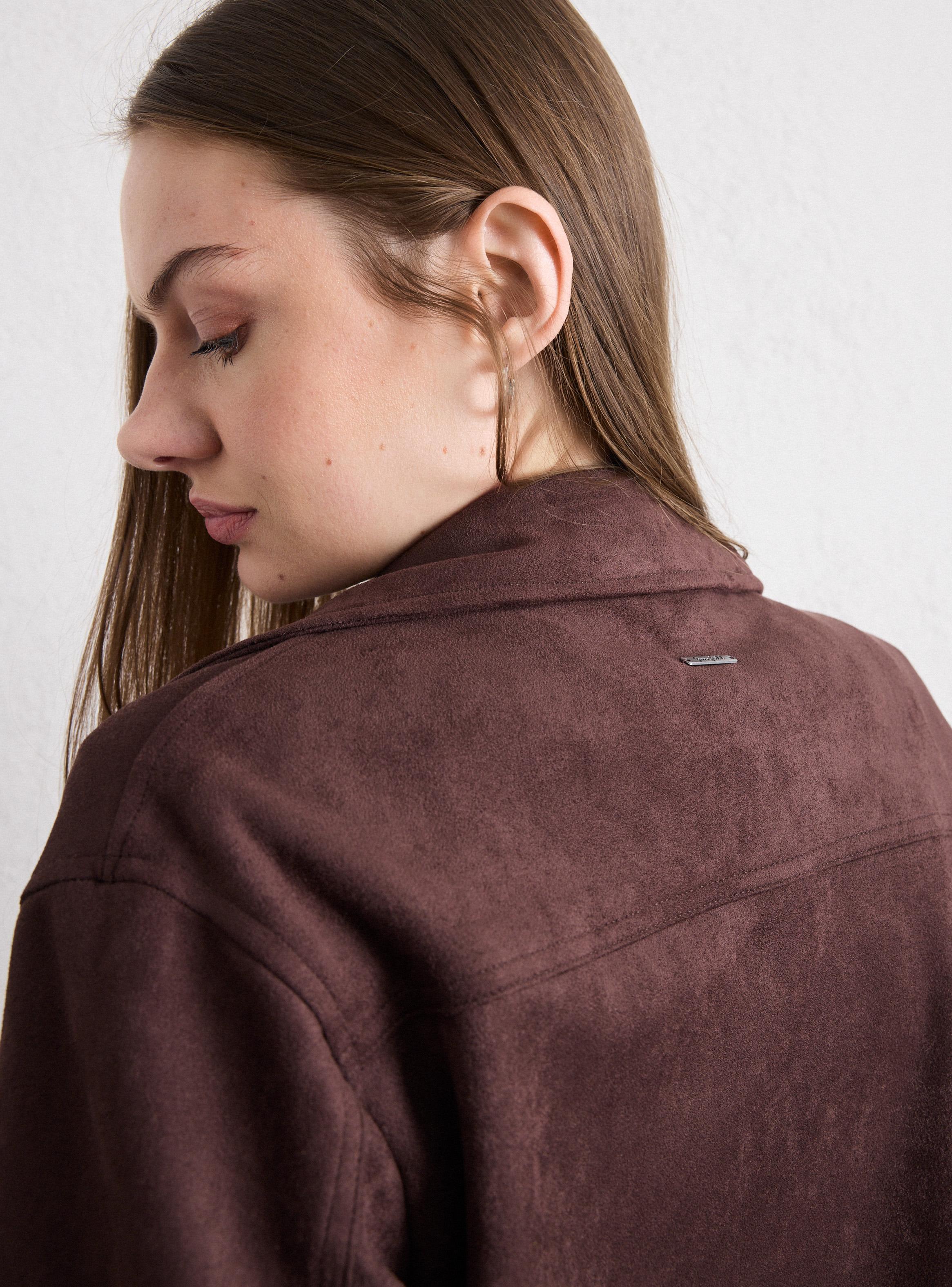 Chaqueta Trucker Sintética con Botón Forrado-3