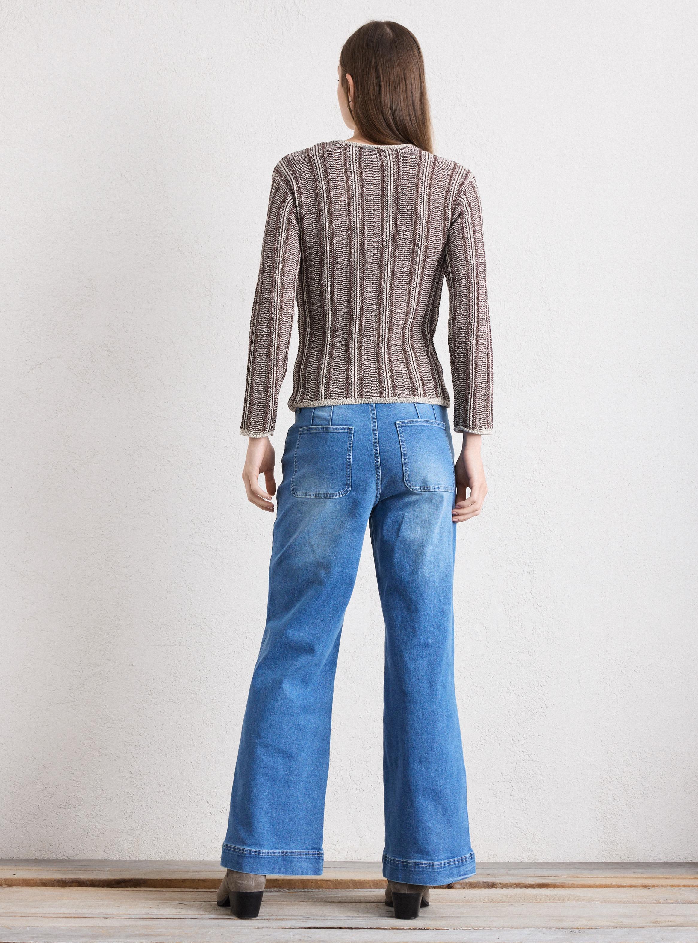 Sweater Tejido de Cordón Bicolor-5