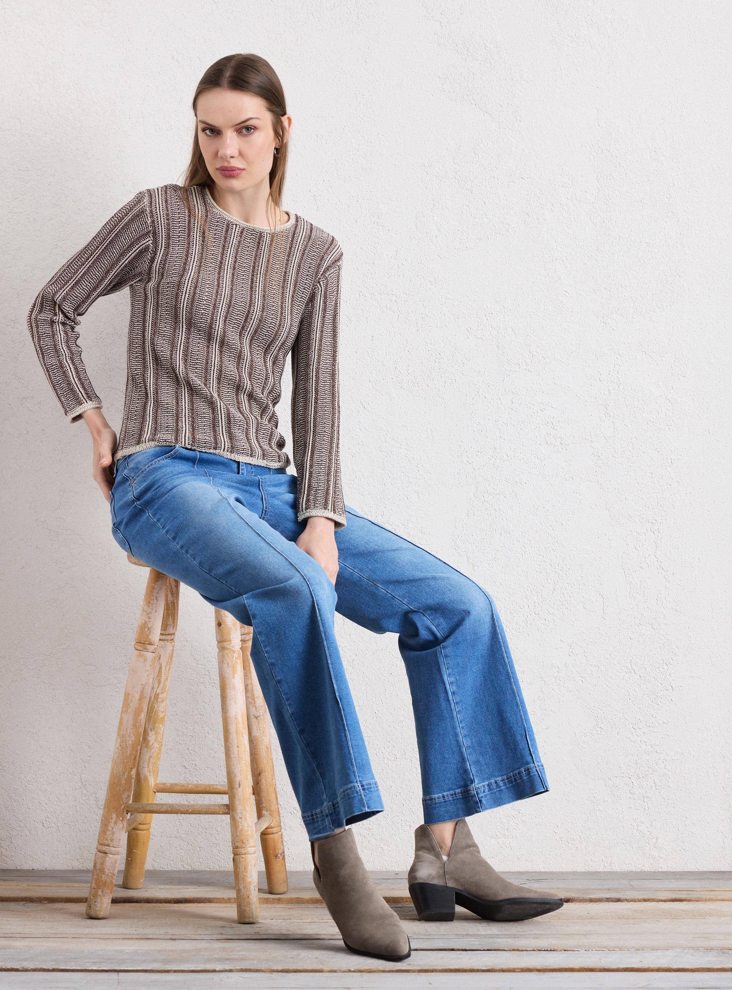 Sweater Tejido de Cordón Bicolor-4