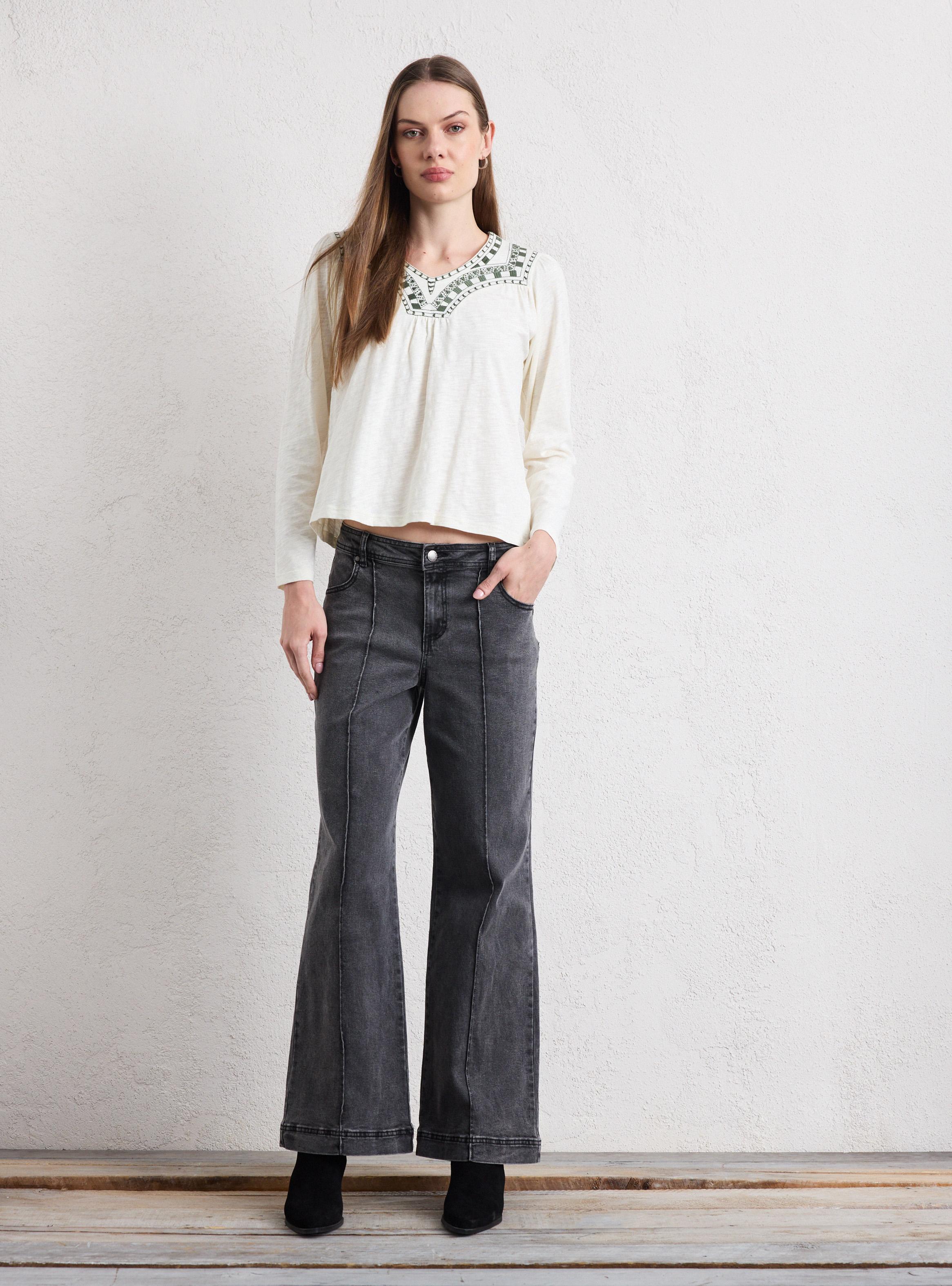 Jeans Color con Nervio Central-4