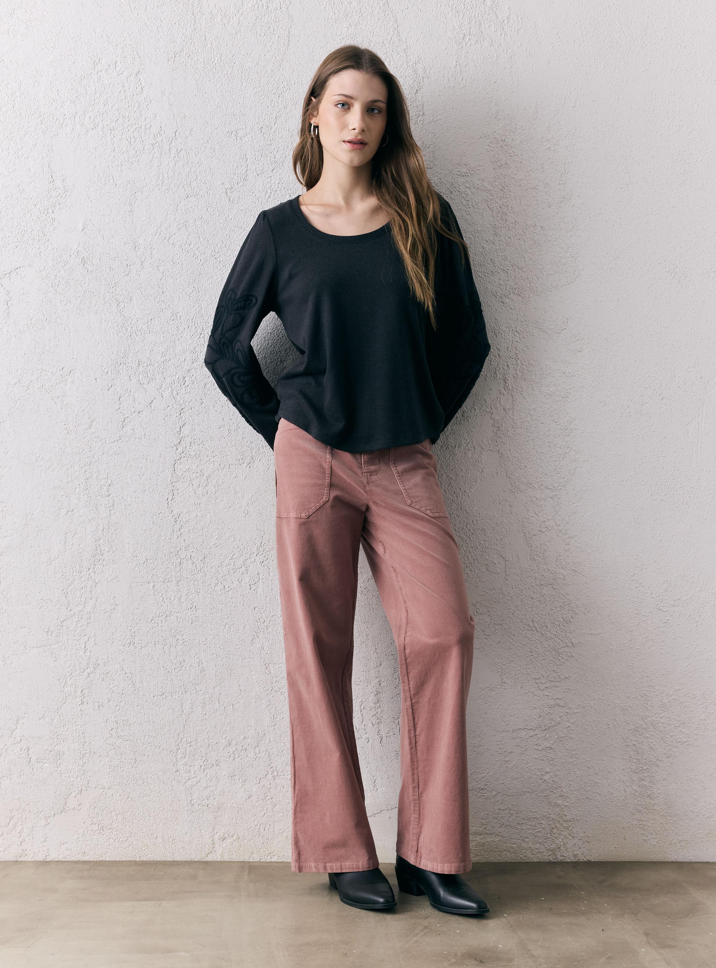 Polera Tejida con Bordado en Mangas-4