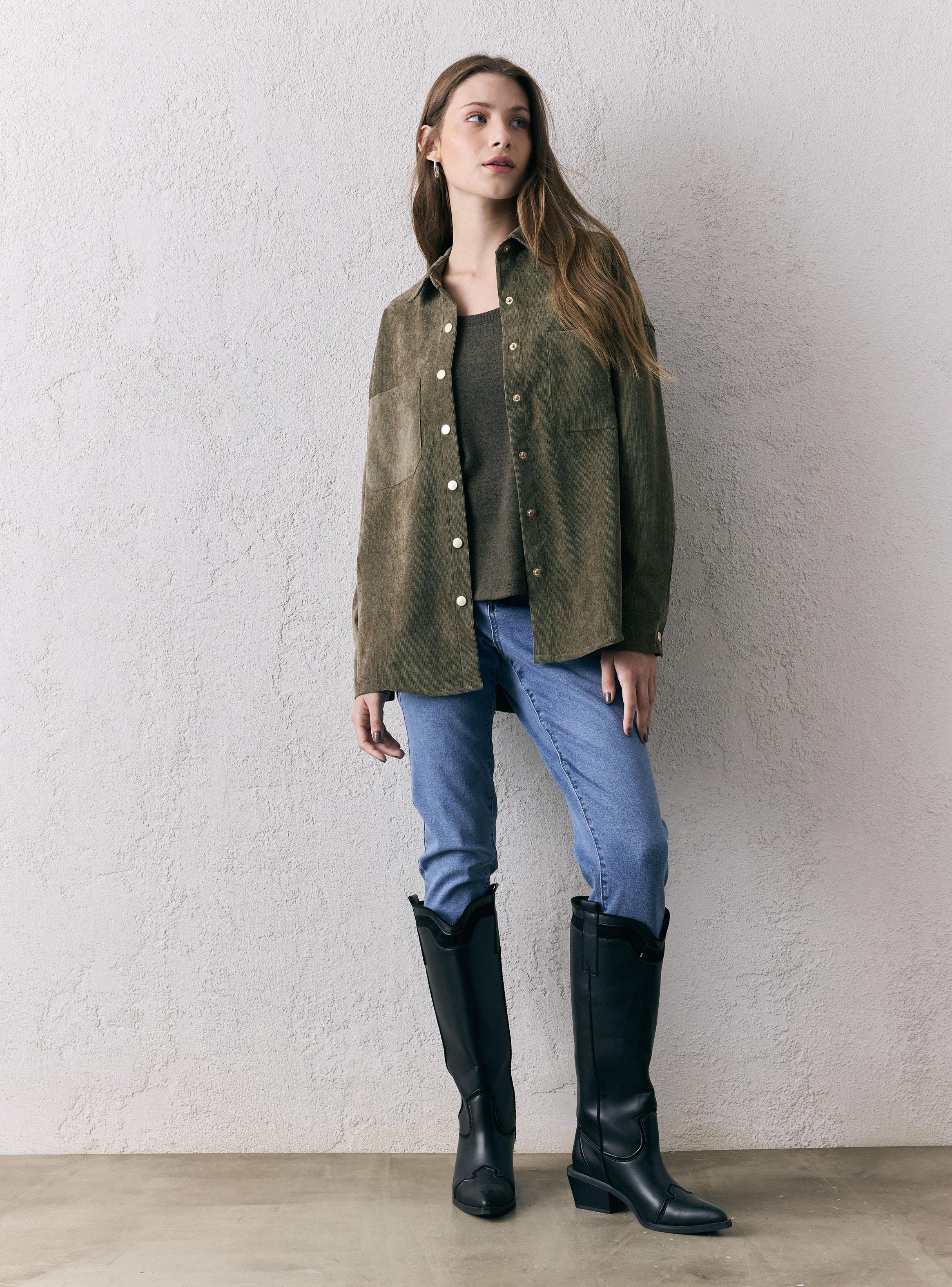 Blusa Camisa de Cotelé Liviano-4