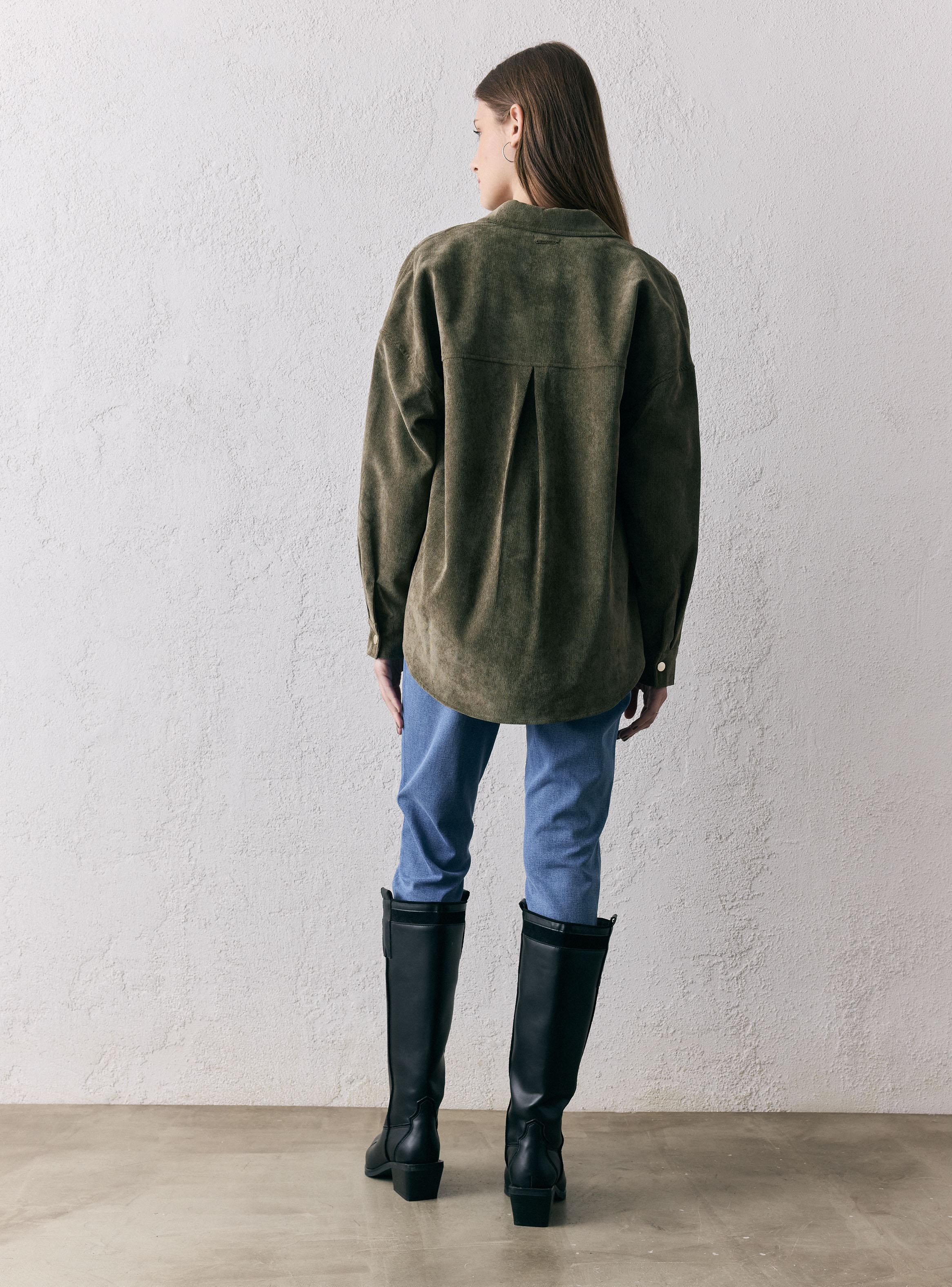 Blusa Camisa de Cotelé Liviano-5