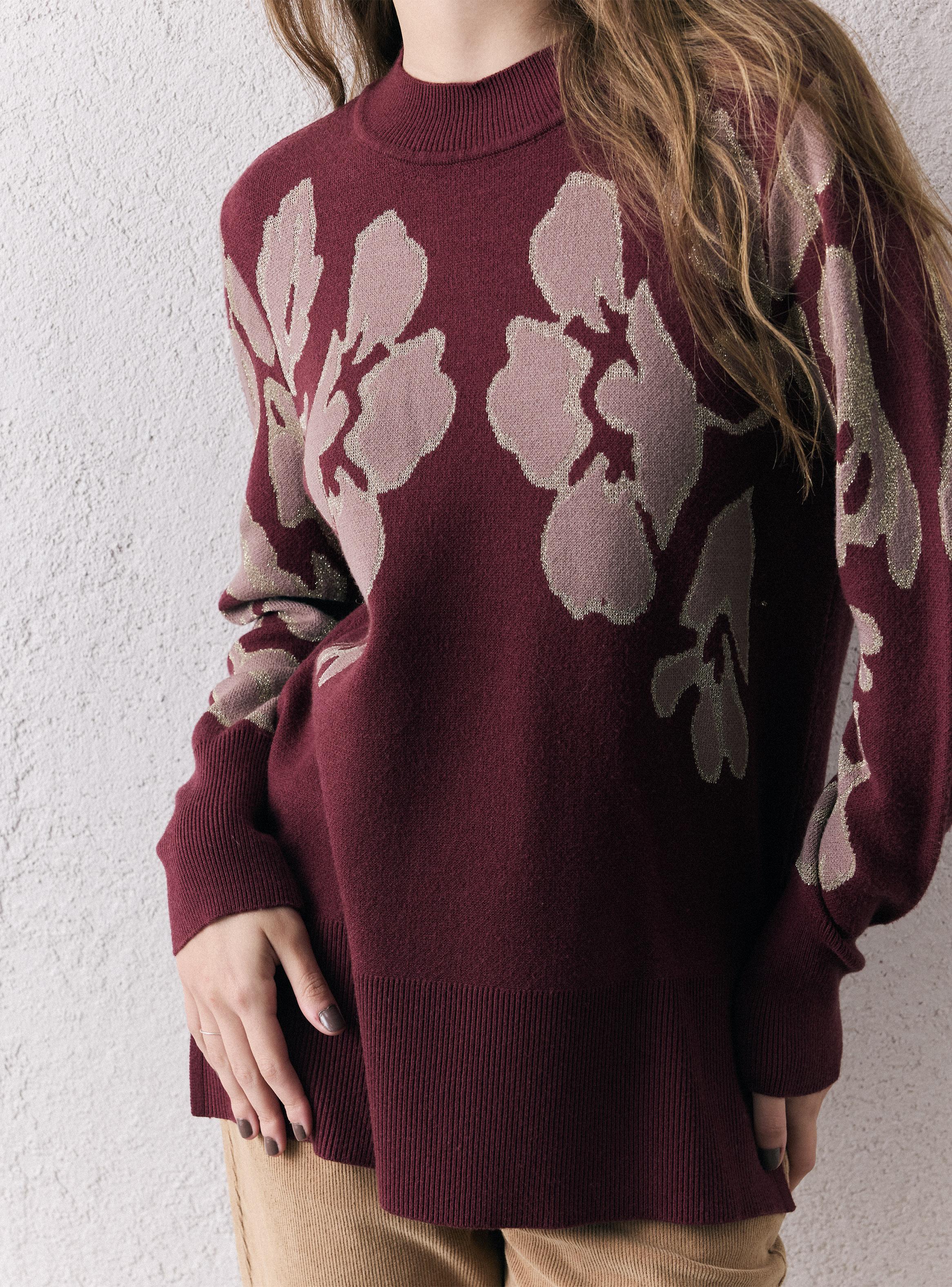 Sweater Jackquard con Detalle Metalizado-3