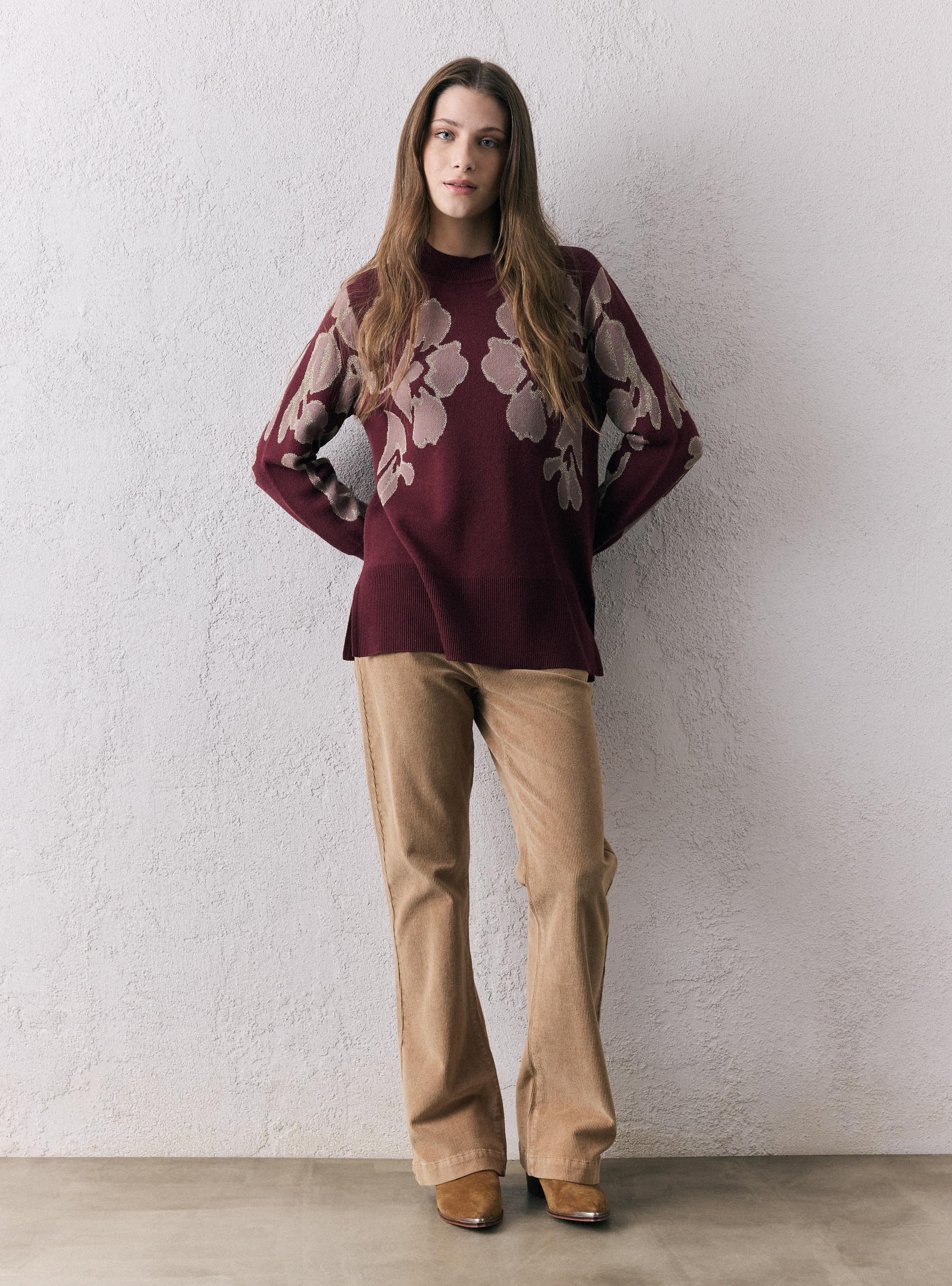 Sweater Jackquard con Detalle Metalizado-4