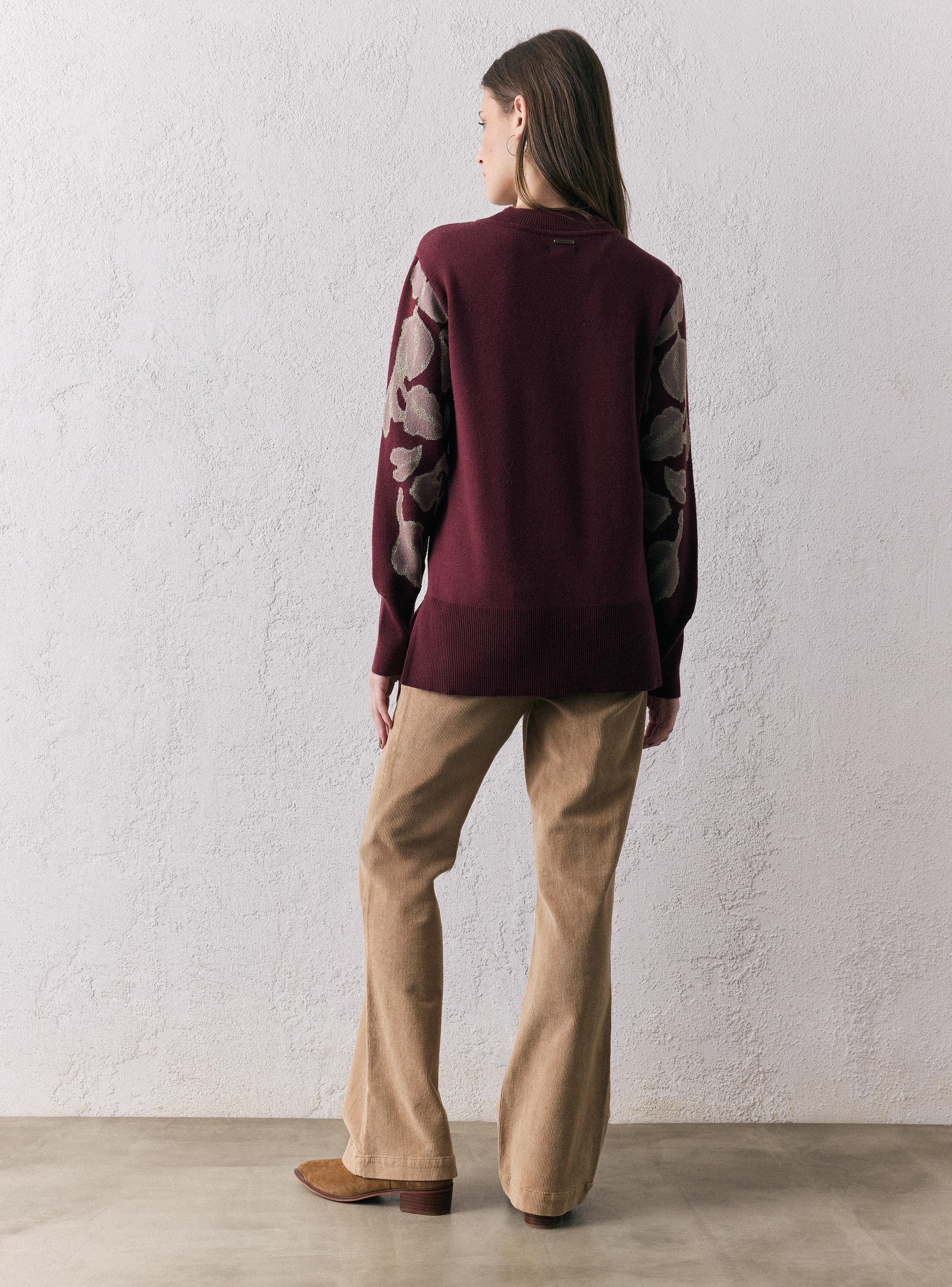 Sweater Jackquard con Detalle Metalizado-5