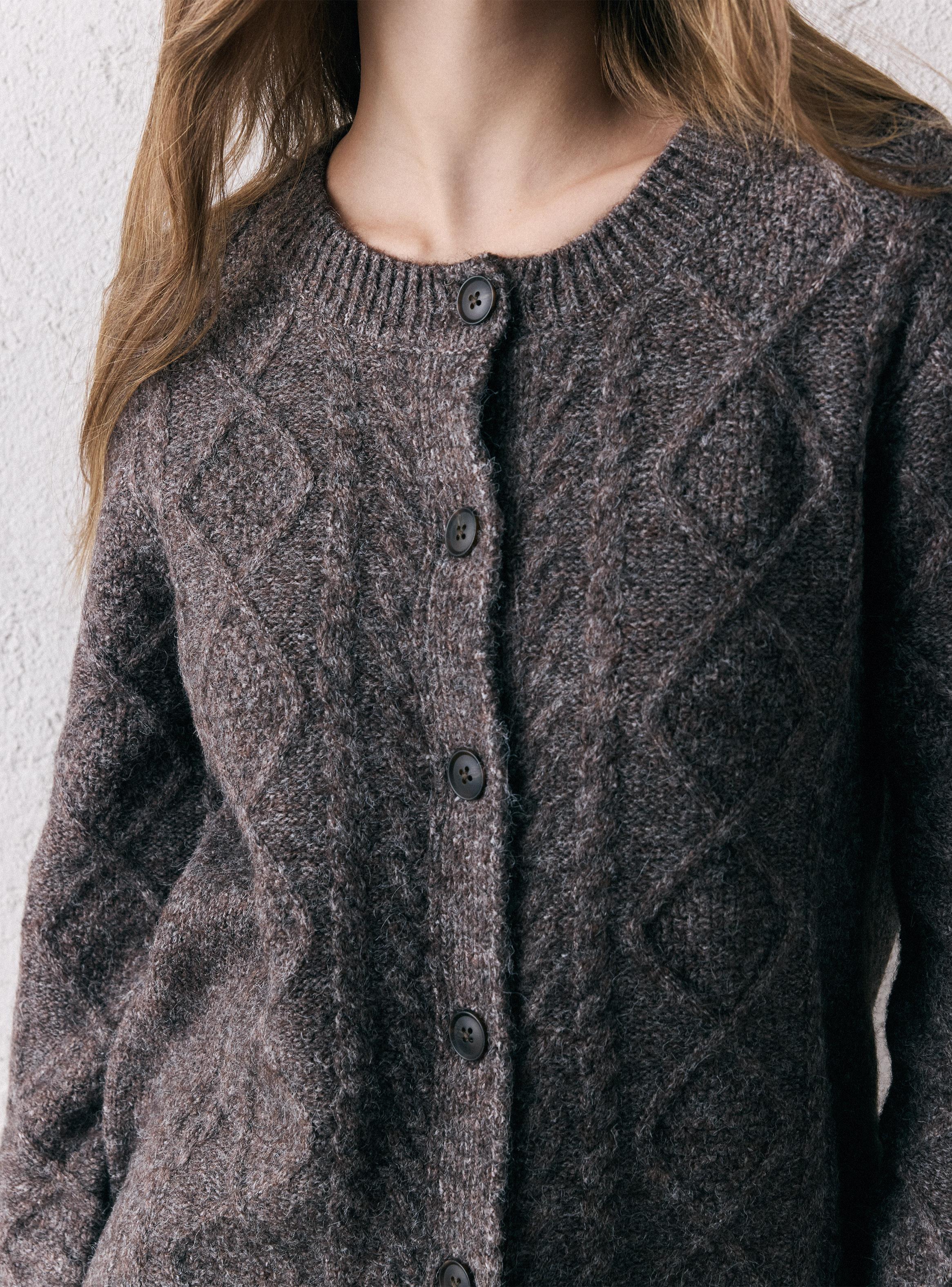 Chaleco Trenzado con Tejido Jaspeado-3