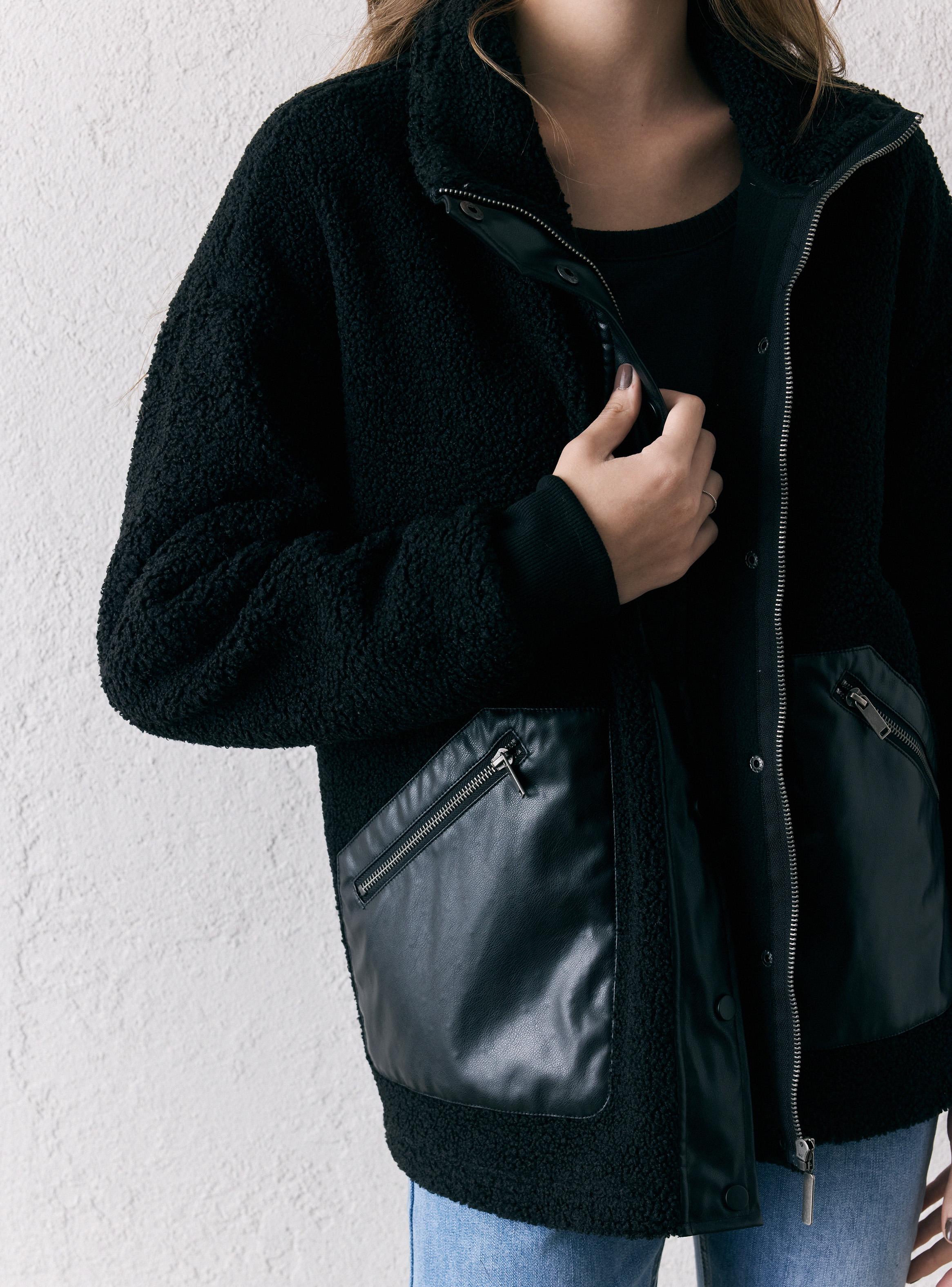 Chaqueta Chiporro Forrado en Polar con Detalles de Pu-2