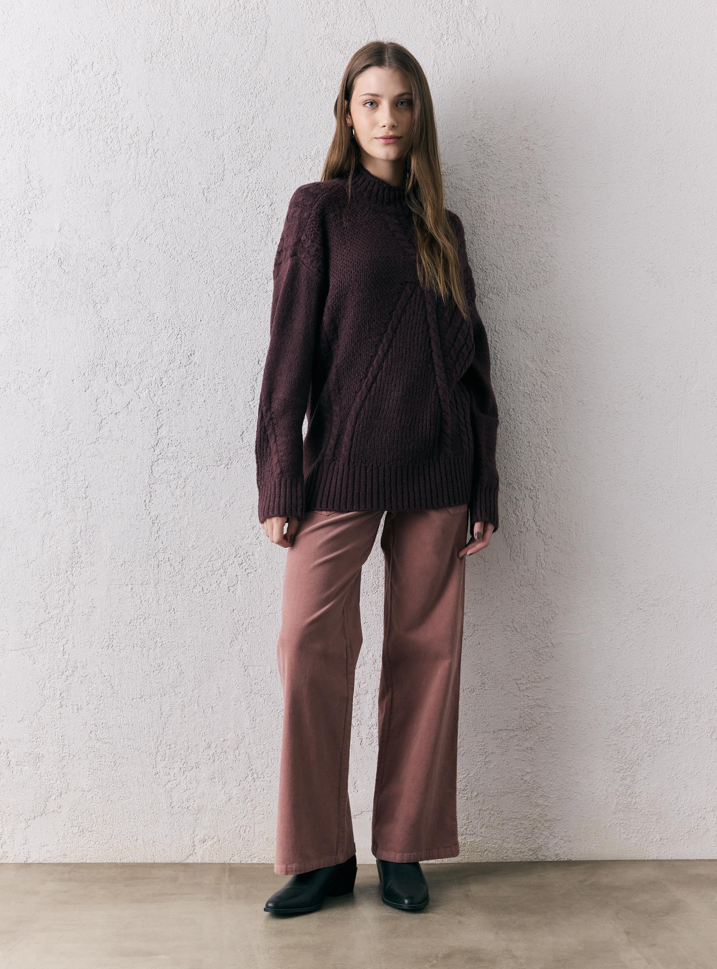 Sweater Trenzado Tipo Patchwork-4