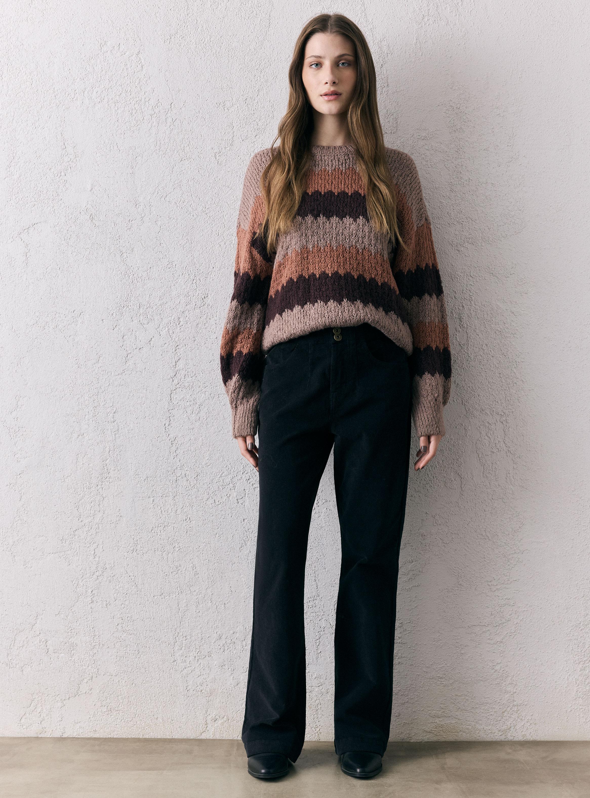 Pantalón Pierna Recta de Cotelé Delgado-4