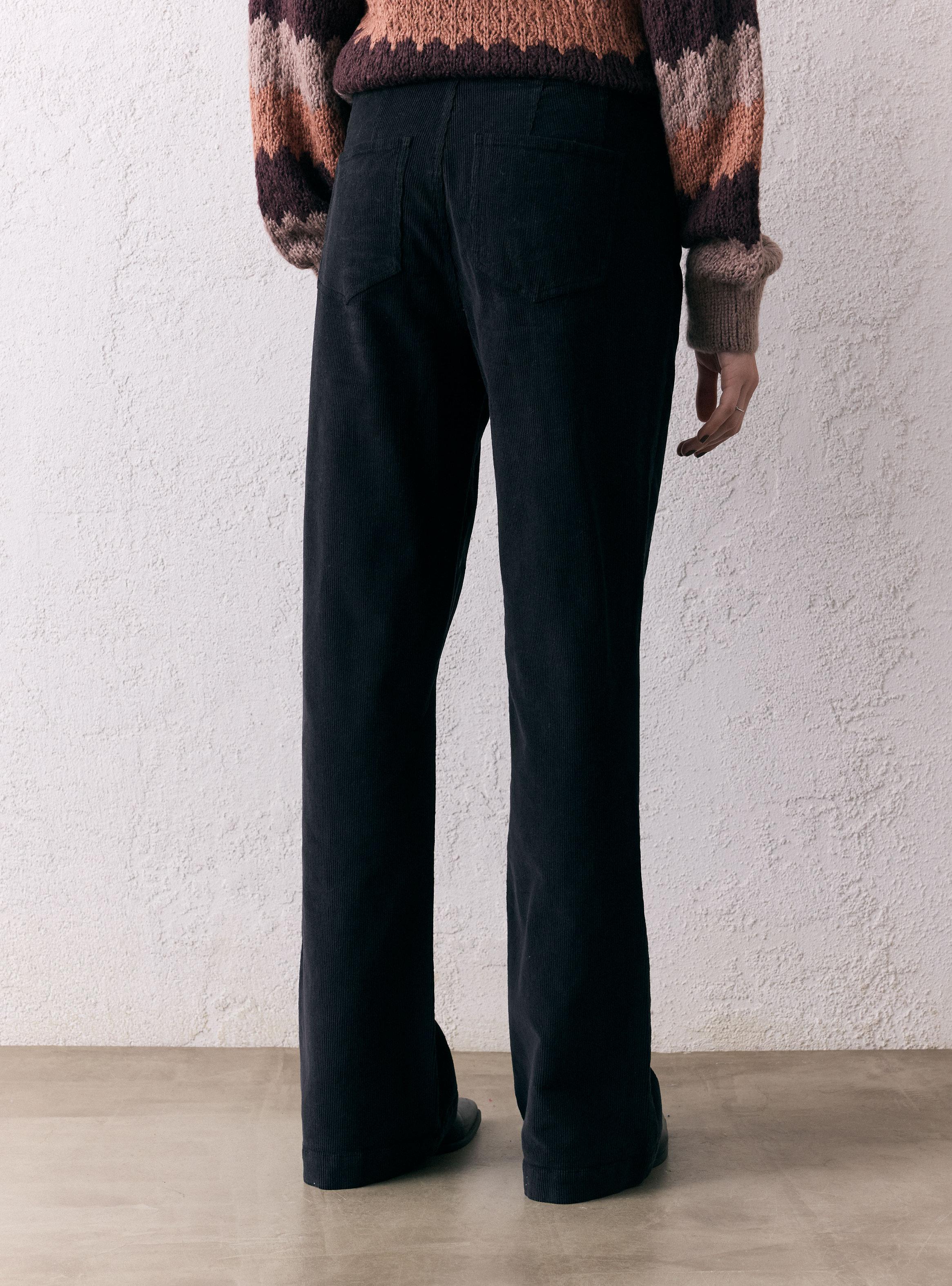 Pantalón Pierna Recta de Cotelé Delgado-1