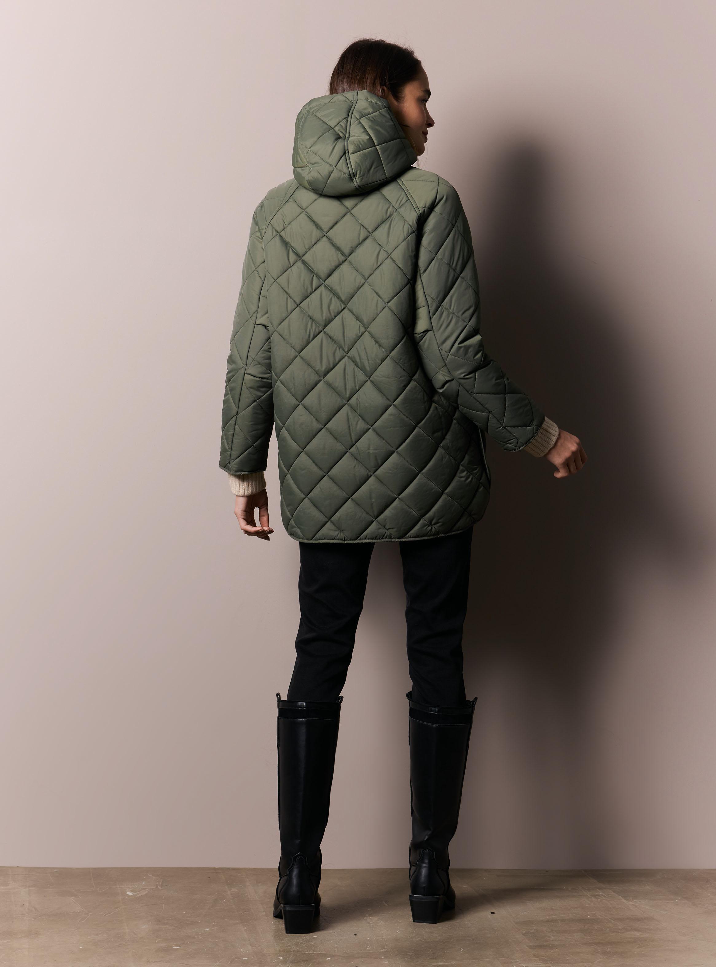 Parka con Gorro Acolchada de Rombos-5