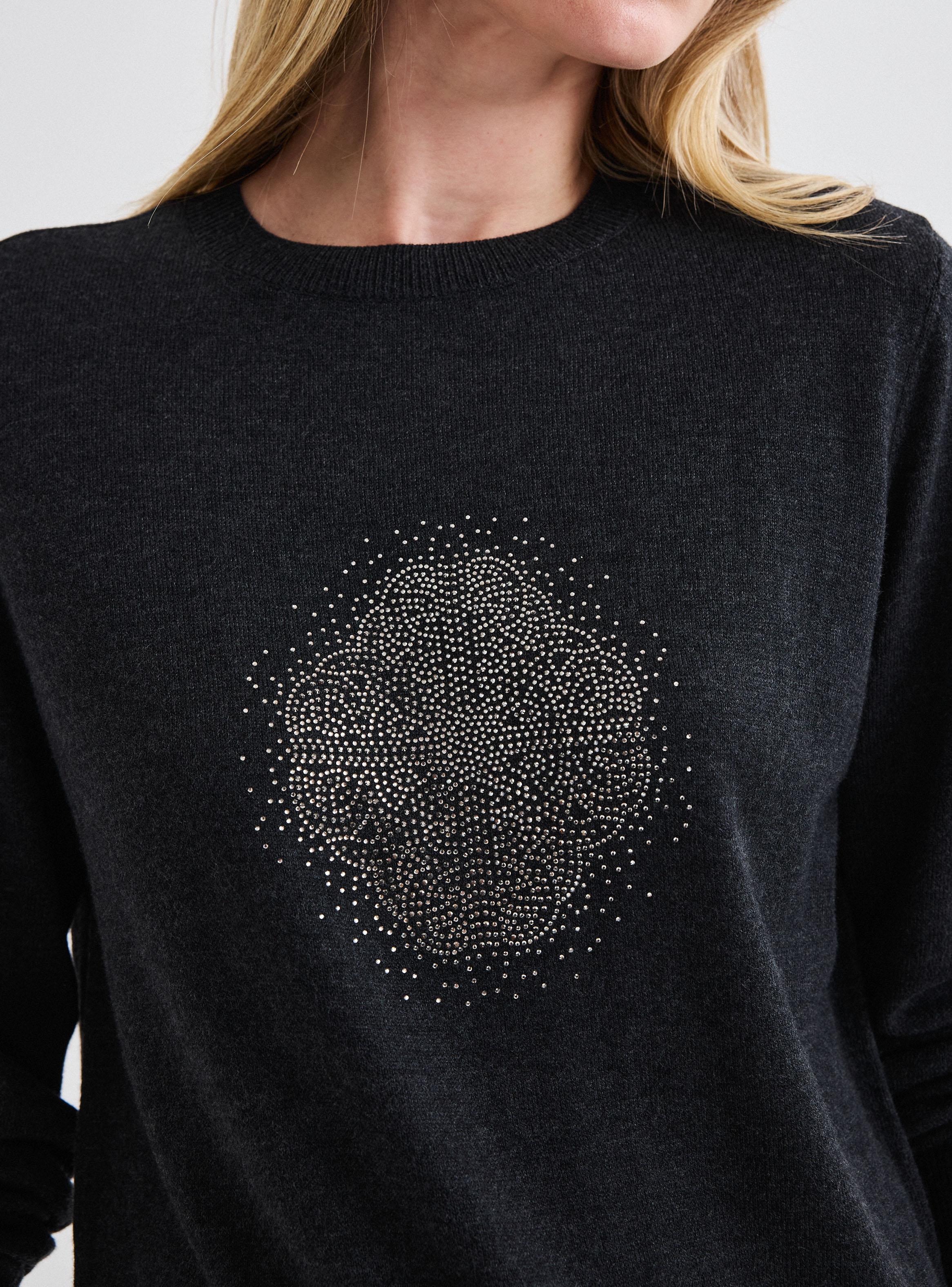 Sweater Cuello Redondo con Logo de Cristales-2