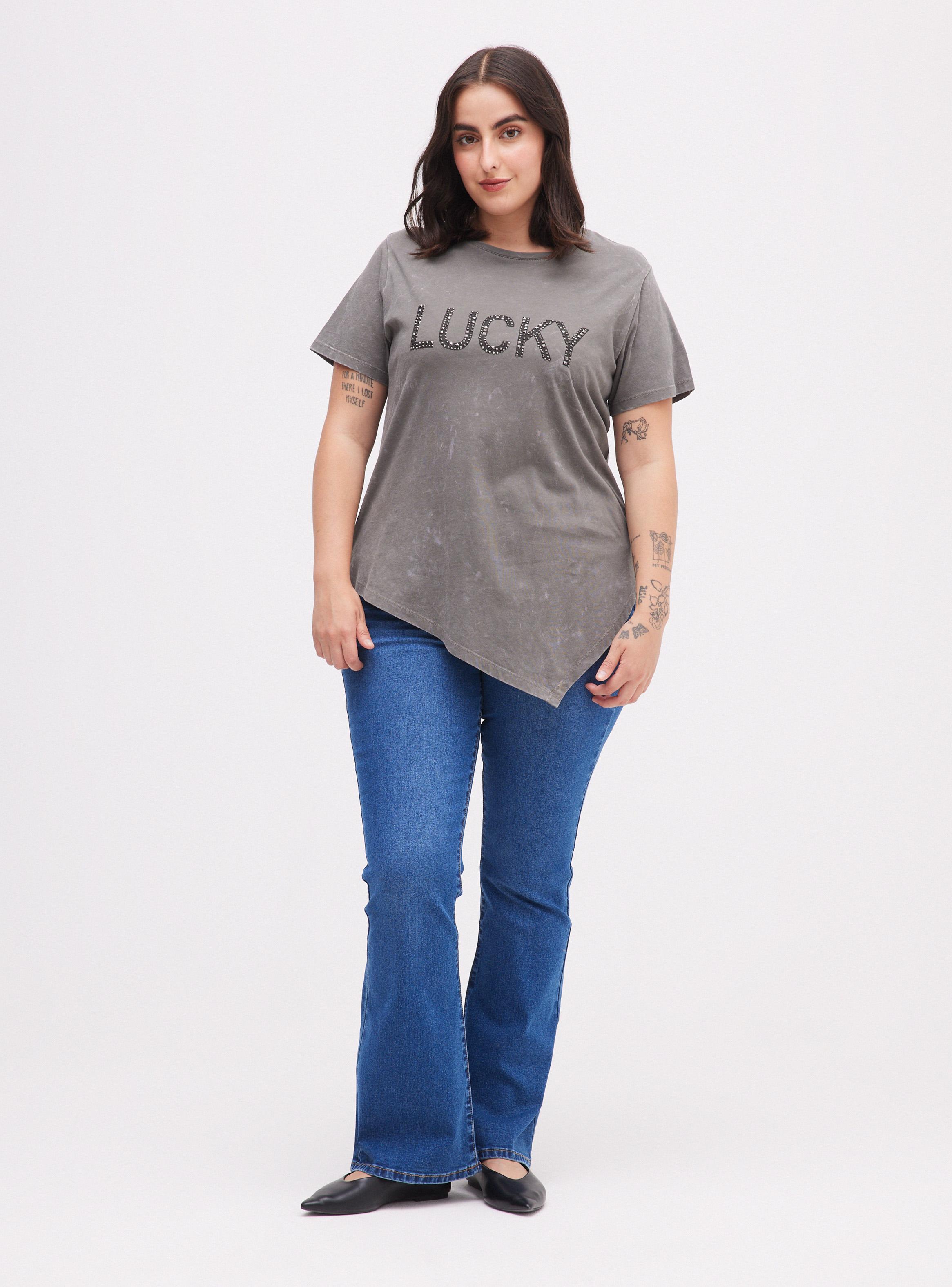 Polera con Basta en Punta y Lavado Desgastado-4