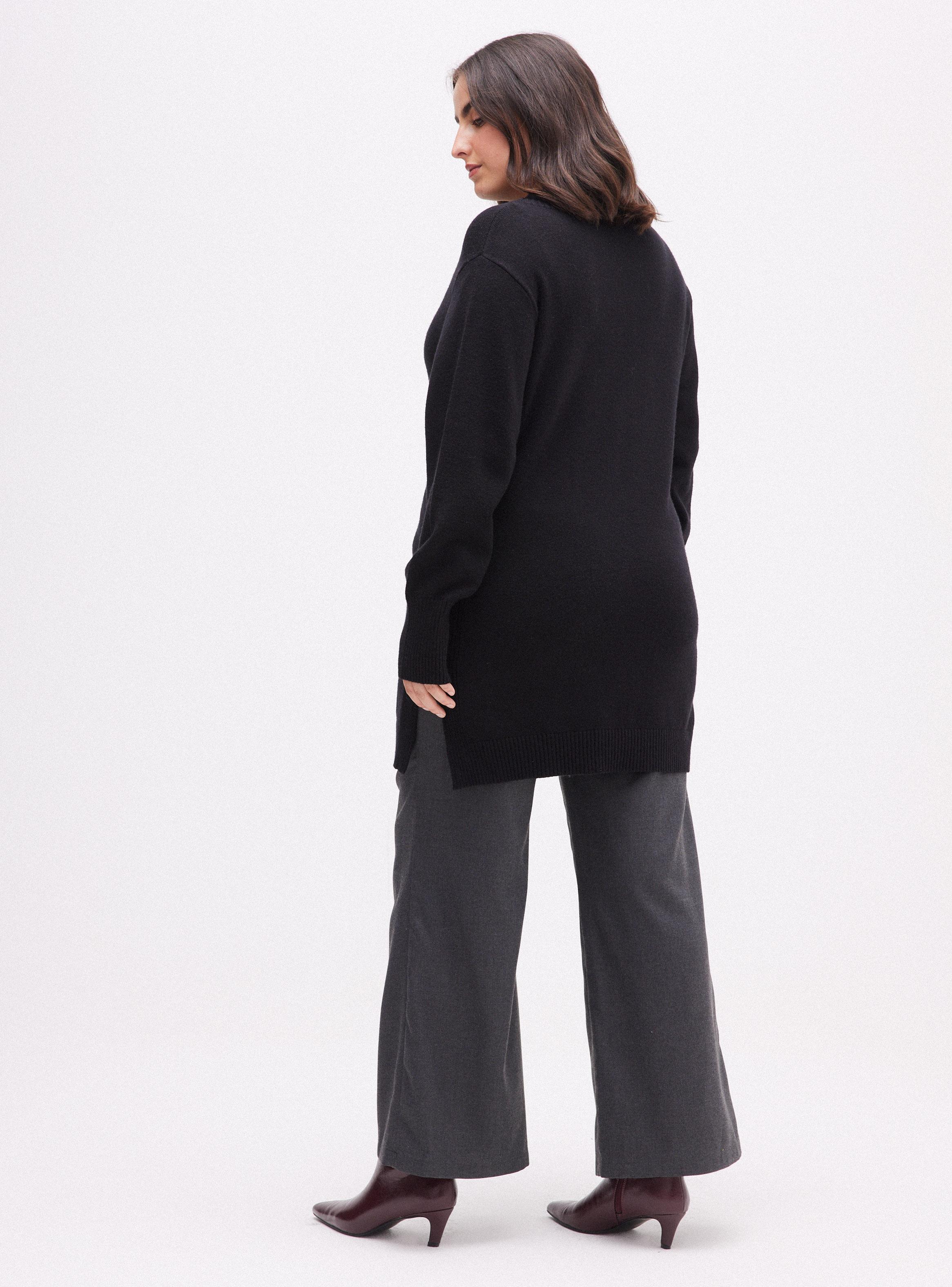 Sweater Largo con Cuello Alto-5