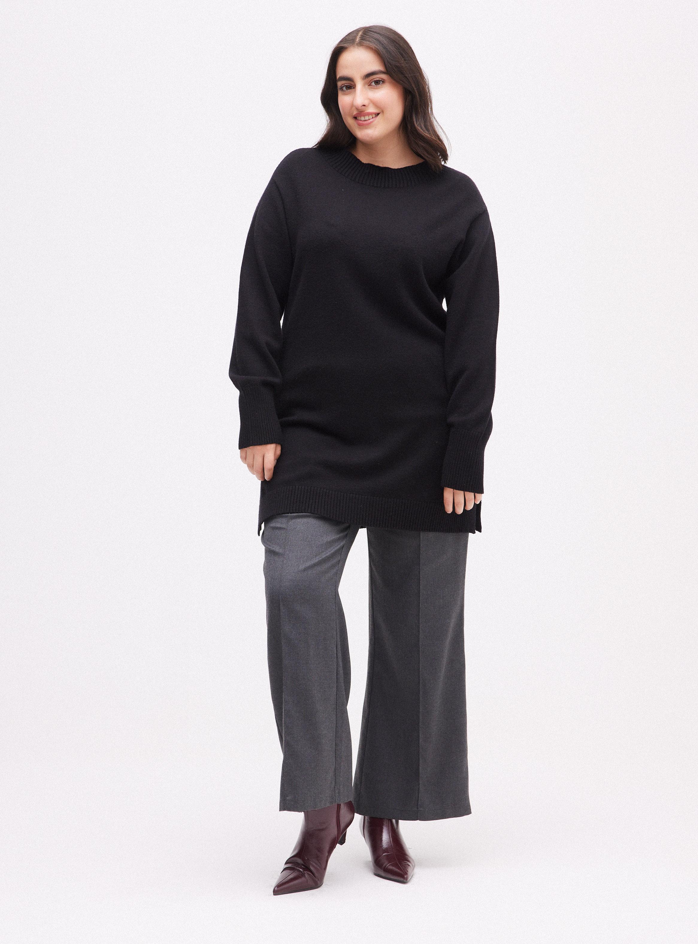 Sweater Largo con Cuello Alto-4